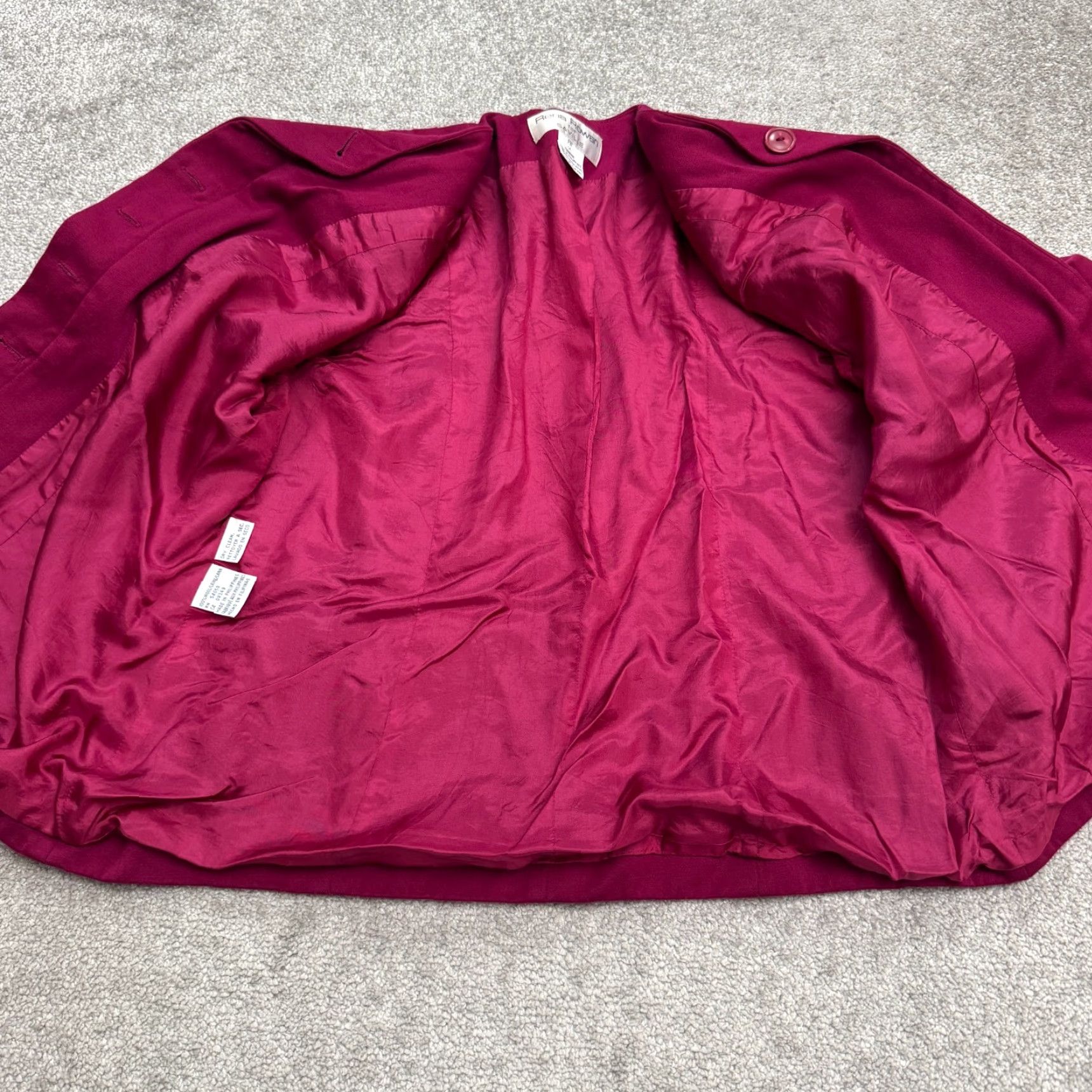 Vintage VINTAGE Rena Rowan Wool Blazer 90s Womens 14P Magenta Pink Classic Workwear Size XL / US 12-14 / IT 48-50 - 6 Thumbnail