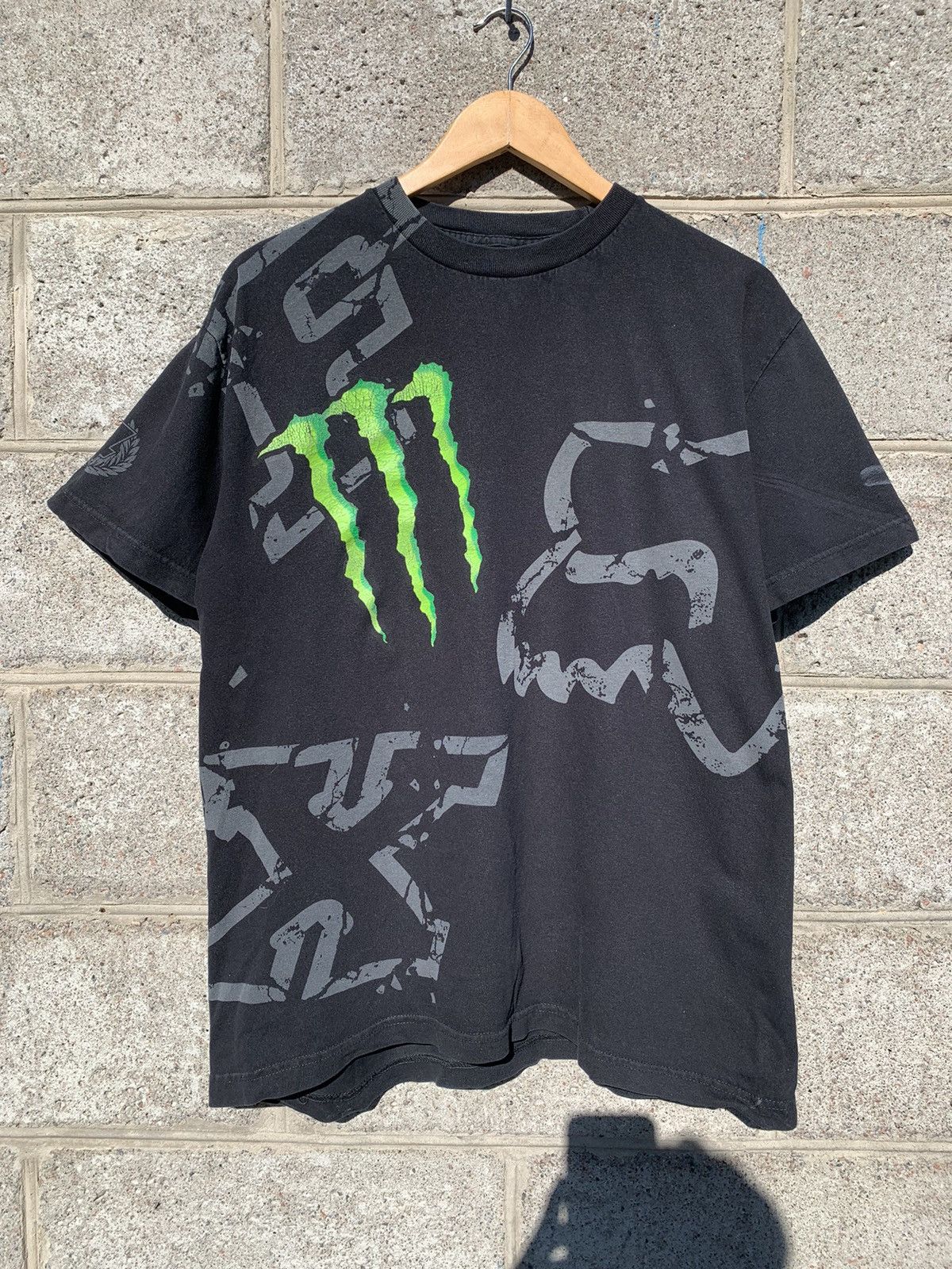 Fox Racing × Vintage Vintage Fox X Monster Energy Collaboration Rare Shirt Size US L / EU 52-54 / 3 - 1 Thumbnail