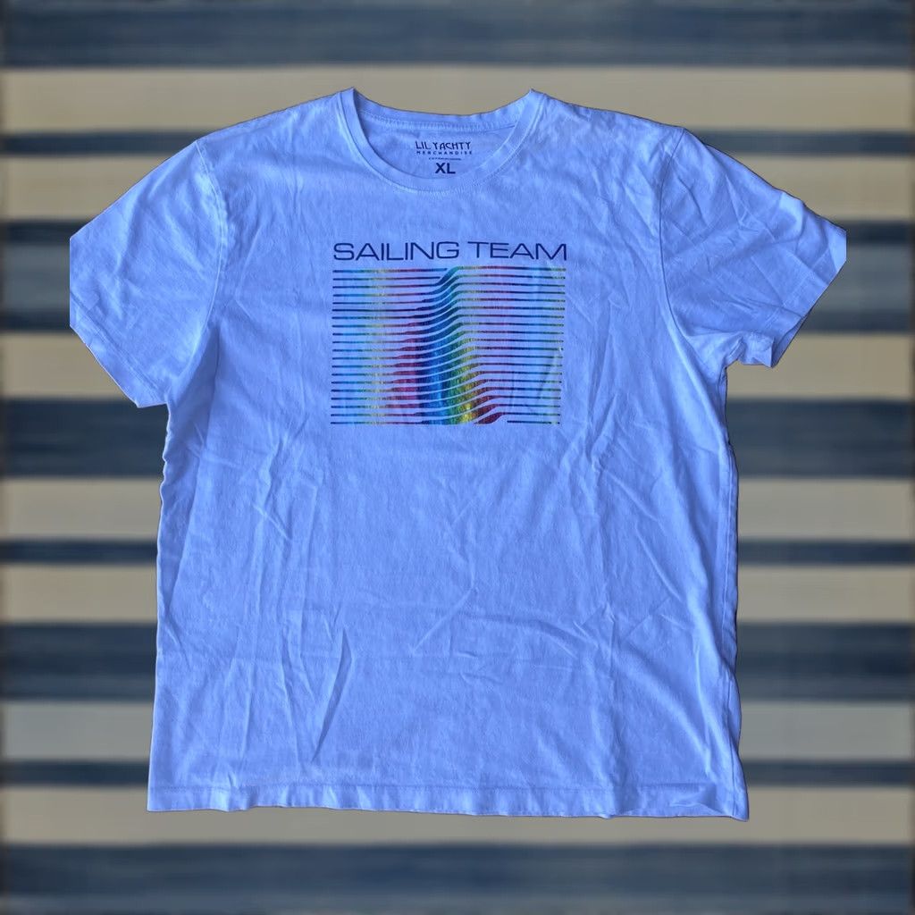 Vintage Lil Yachty Sailing Team 2018 Tour T-Shirt XL White Rap Hip Hop Shirt Unisex Adults Short Sleeve Crew Neck Logo 90s Size US XL / EU 56 / 4 - 1 Thumbnail