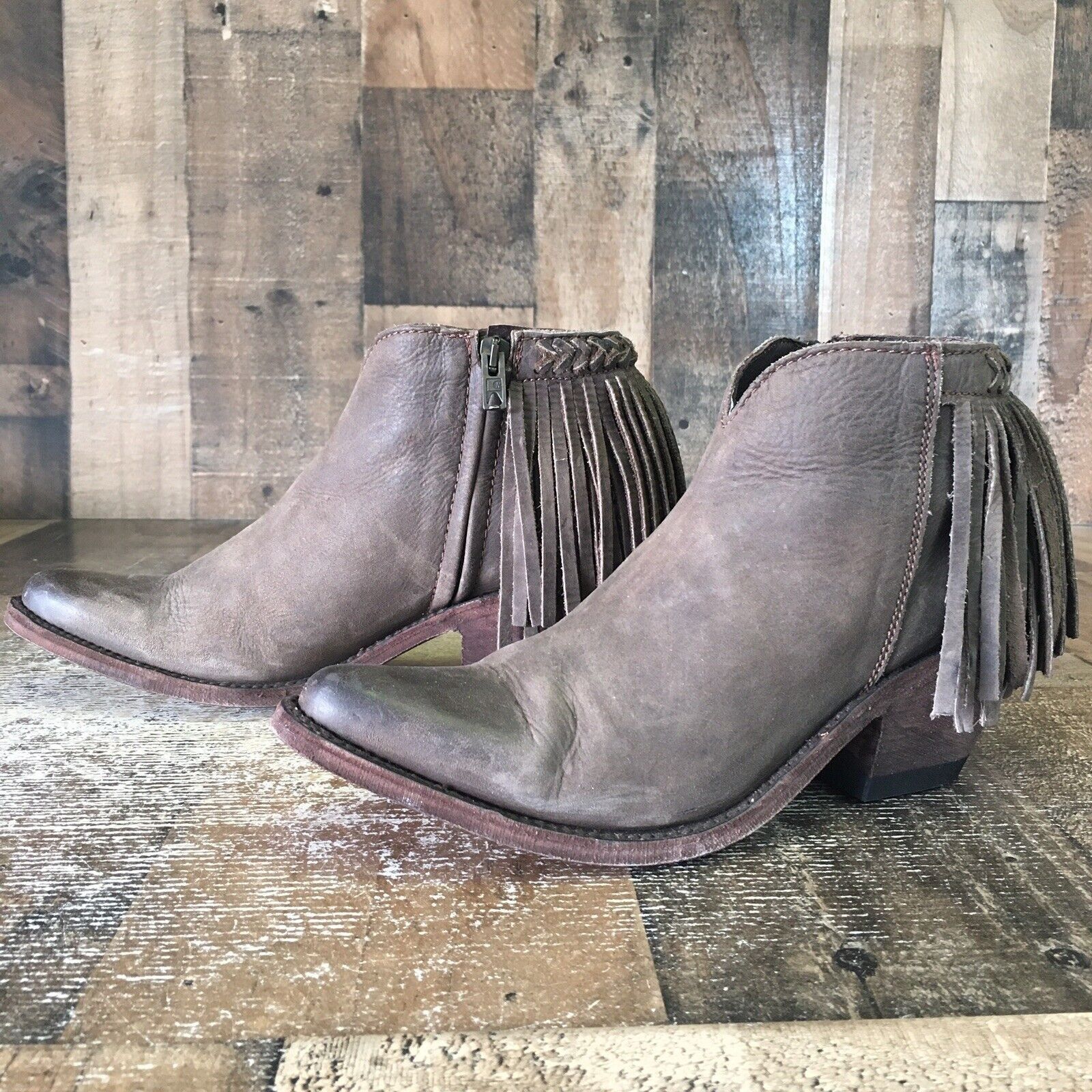 Old Gringo OG Side Zip Tassel Ankle Boots Booties Womens 7 B