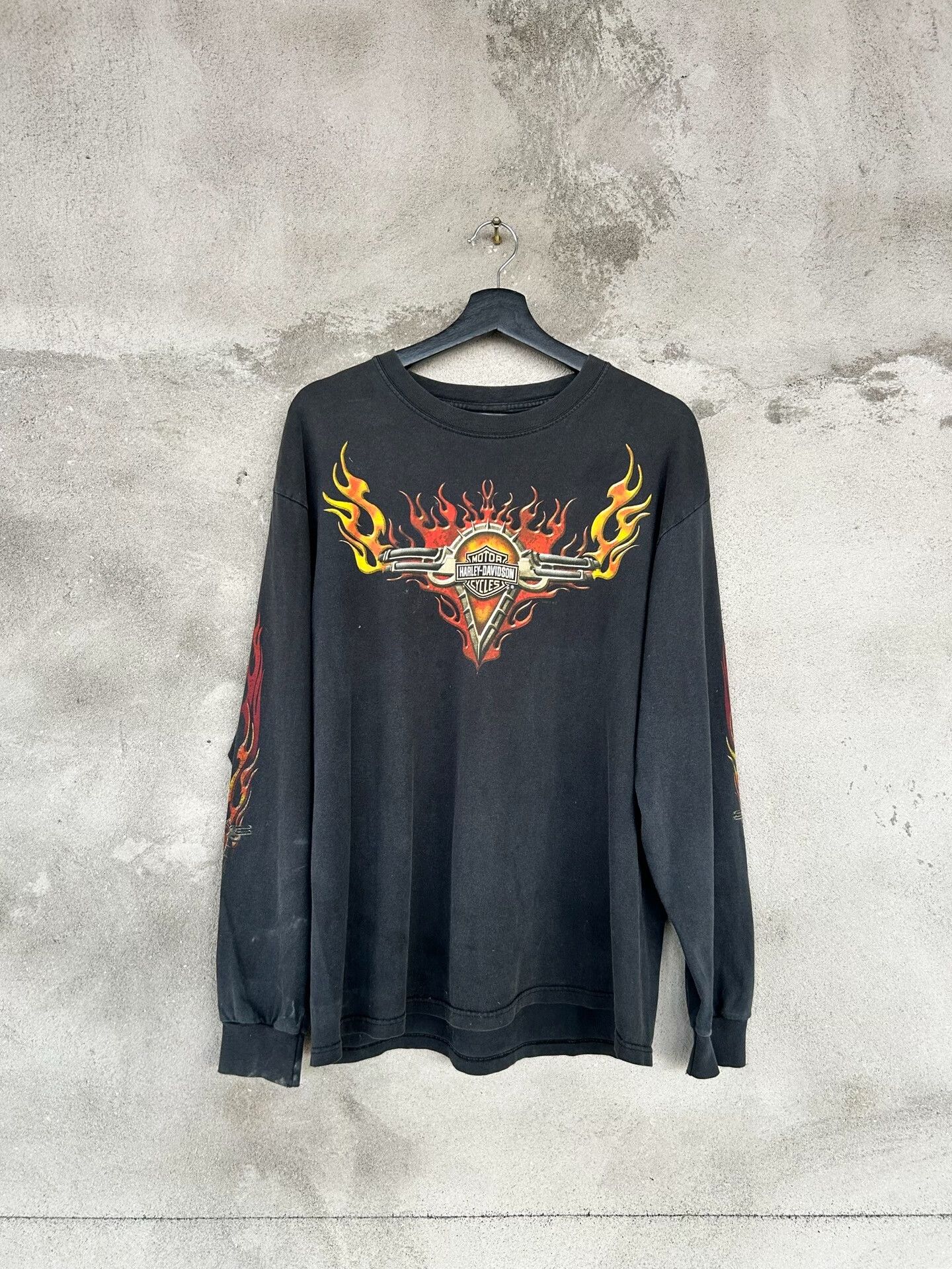 Harley Davidson Harley-Davidson Flame Motorcycle Print Longsleeve T-shirt Size US M / EU 48-50 / 2 - 1 Thumbnail