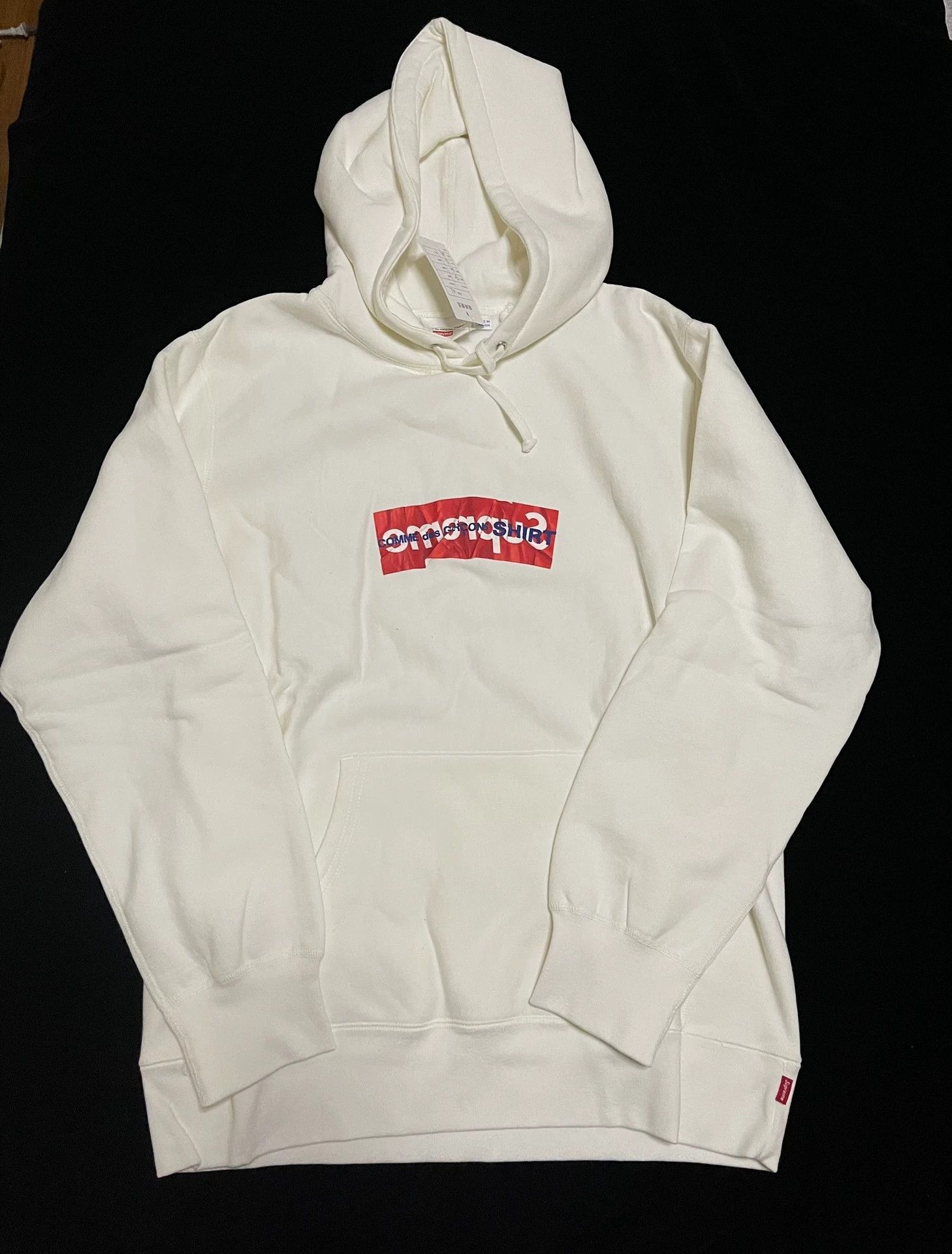 Supreme Supreme x CDG Pleated Box Logo Shirt Hoodie White XL Size US XL / EU 56 / 4 - 1 Thumbnail
