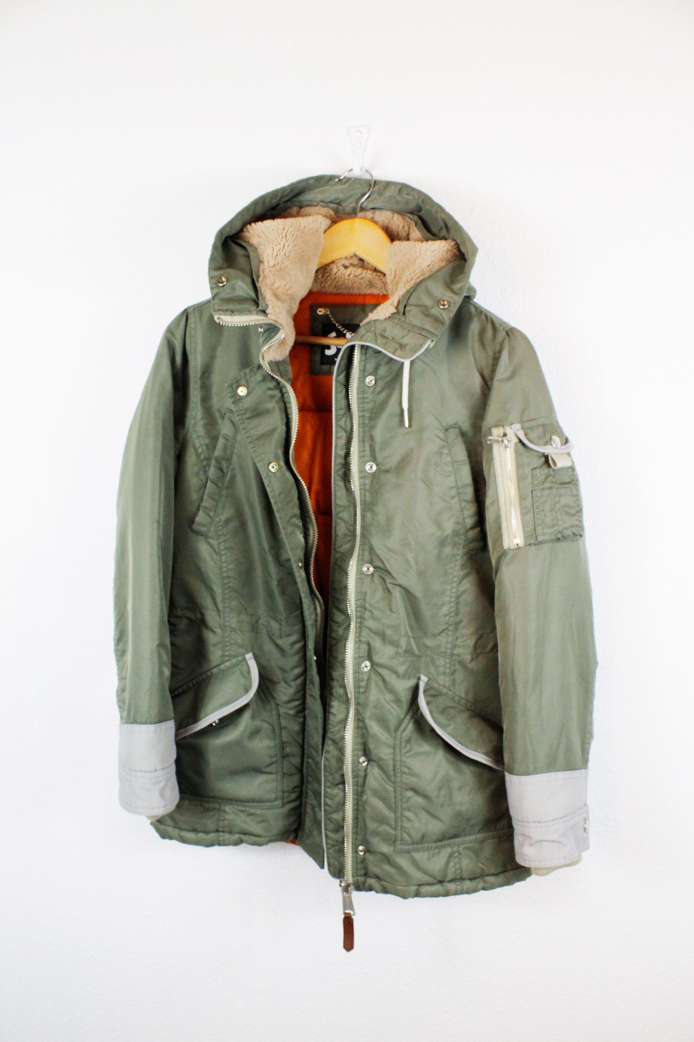 Schott × Vintage Womens Schott Army Green Parka Jacket size M Size M / US 6-8 / IT 42-44 - 7 Thumbnail