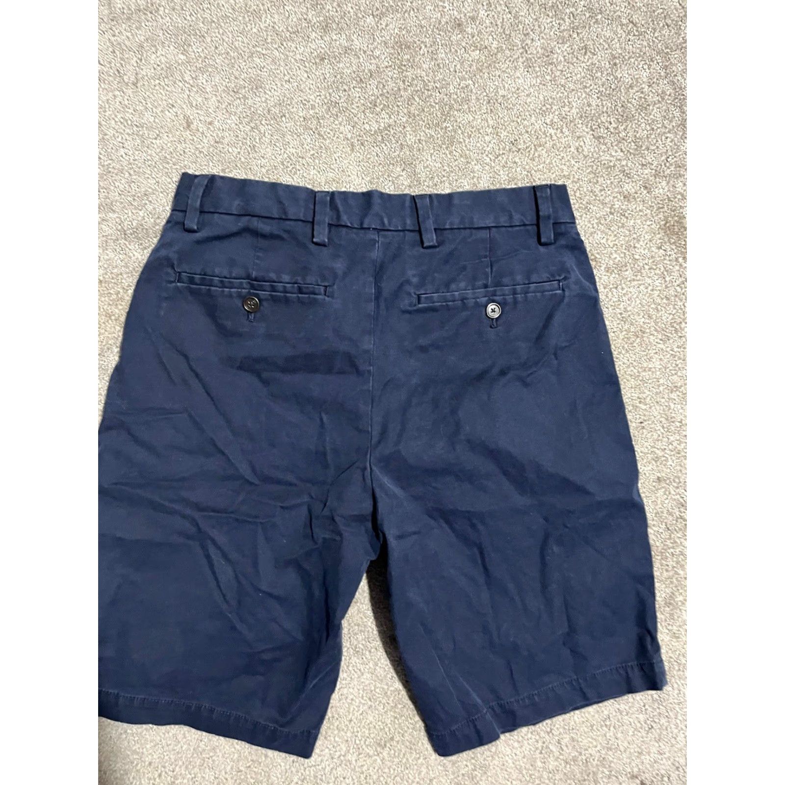 Banana Republic Banana Republic Shorts Mens 31 Emerson Navy Blue Chino Flat Front 11" Zip Belt Loops Cotton Flat Front 31 Regular Navy Mens Chino Size US 31 - 3 Thumbnail
