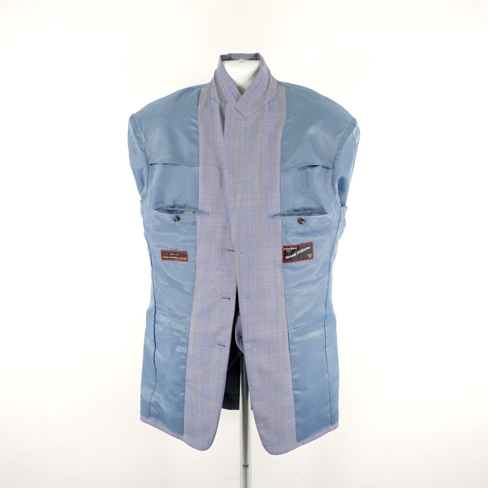 Vitale Barberis Canonico Vitale Barberis Canonico Super 140s Blue Plaid 2 Piece Vest Size 42L - 12 Thumbnail