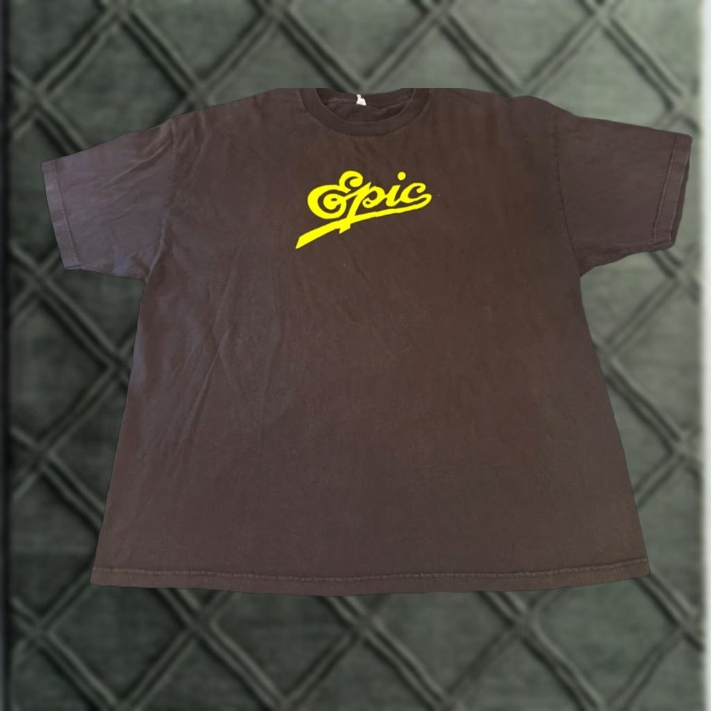 Sony VINTAGE Sony Epic Records Music T-Shirt 2XL Mens Brown Yellow 2000s Size US XXL / EU 58 / 5 - 1 Thumbnail