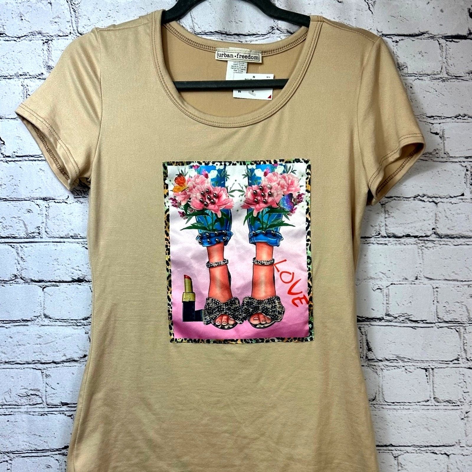 Other Studded Studs Urban Freedom Blinged Out Tee Shirt Beige M Size M / US 6-8 / IT 42-44 - 5 Thumbnail