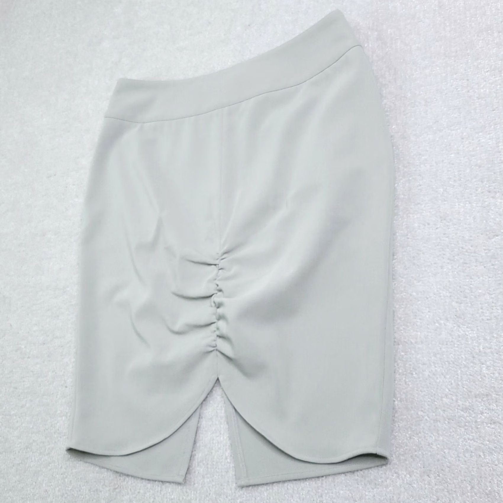 Vintage Body by Victoria Skirt Women's 4 Gray Cinched Front Slit Back Zip Short Mini 90s Women's Skirt Size 27" / US 4 / IT 40 - 3 Thumbnail
