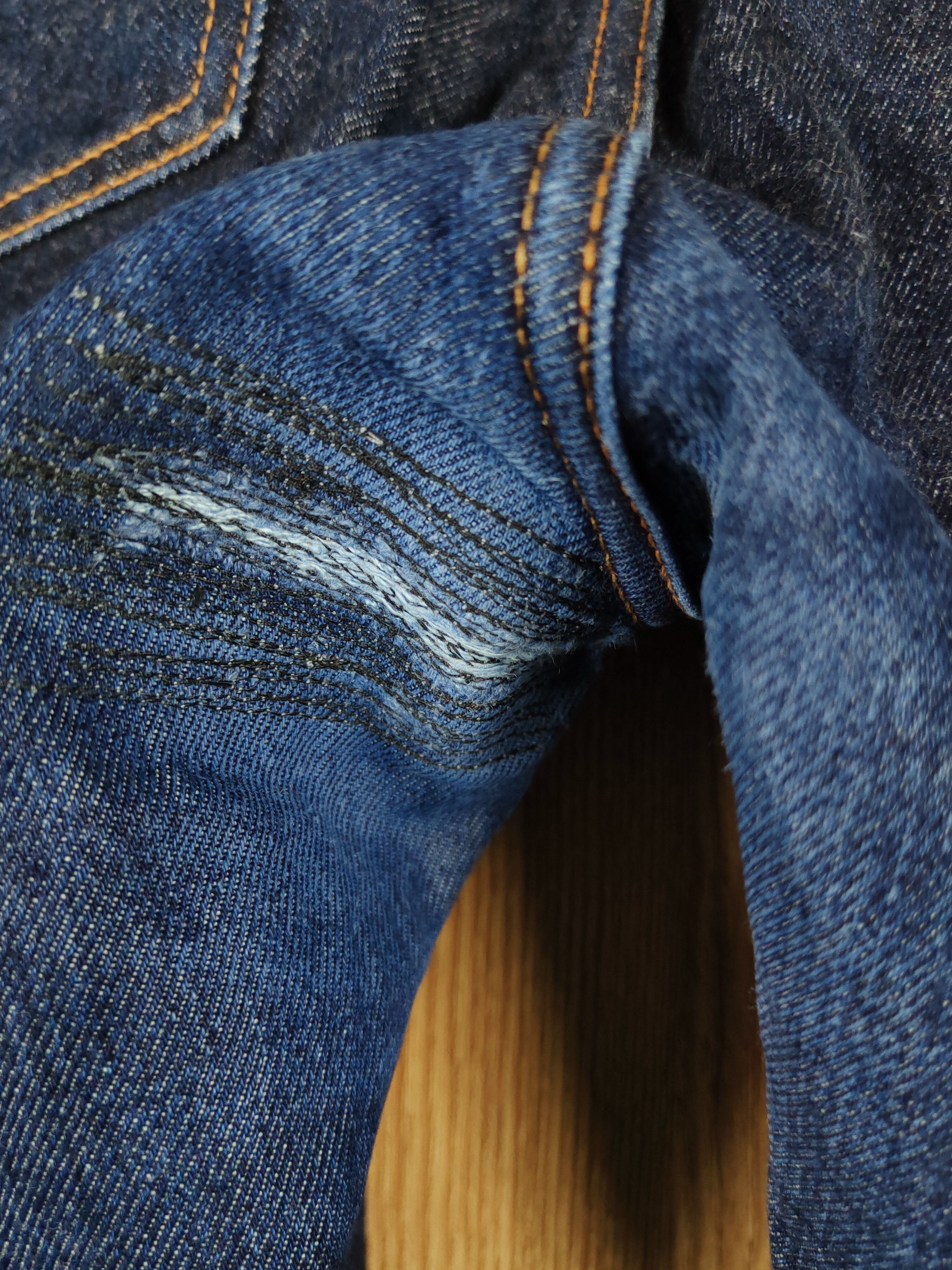 Japanese Brand Uniqlo Dark Blue Distressed Ripped Jeans #S2732 Size US 38 / EU 54 - 7 Thumbnail