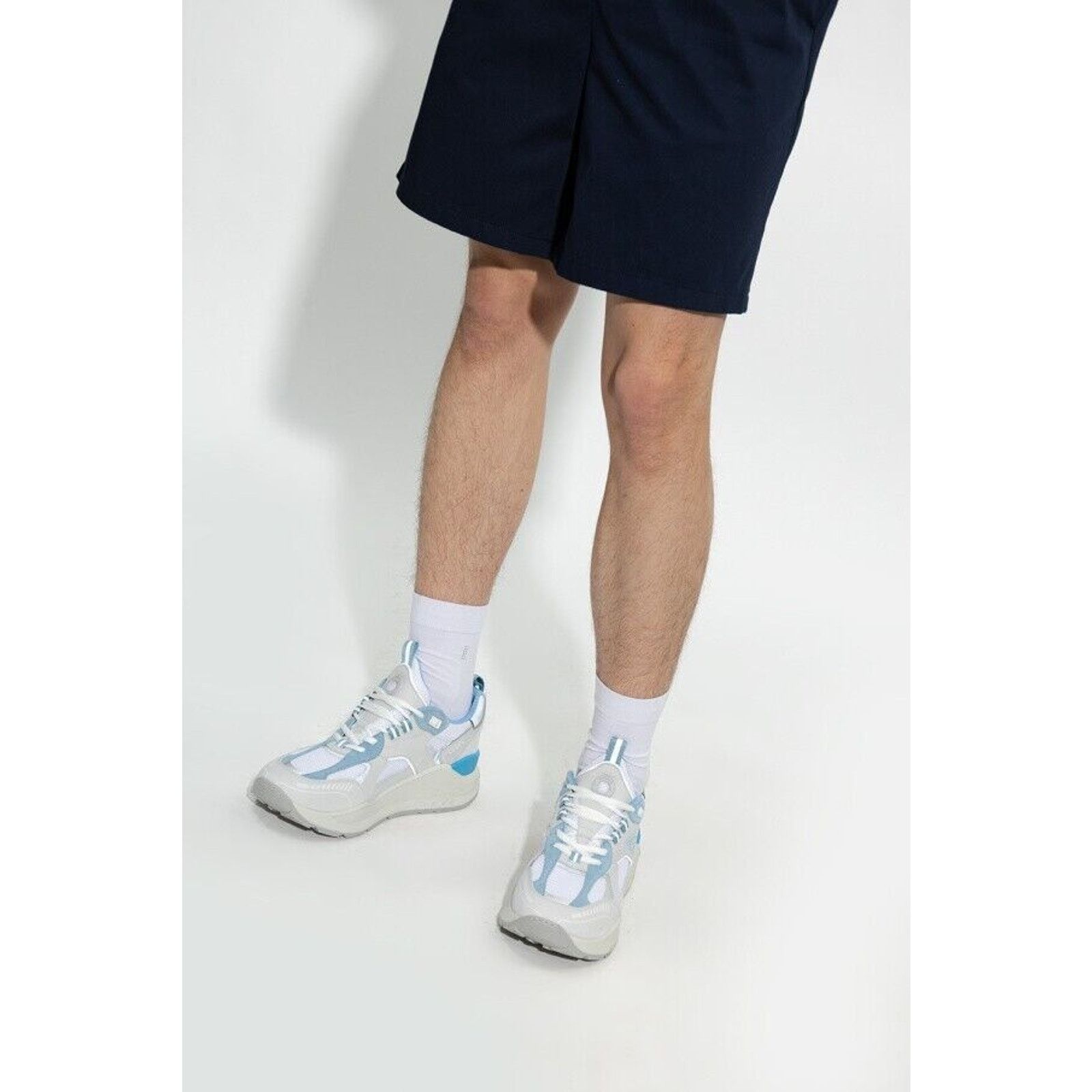 Burberry SEAN WHITE SUEDE MESH PALE BLUE LOGO LOW SNEAKERS 41 US 8 Size US 8 / EU 41 - 5 Thumbnail