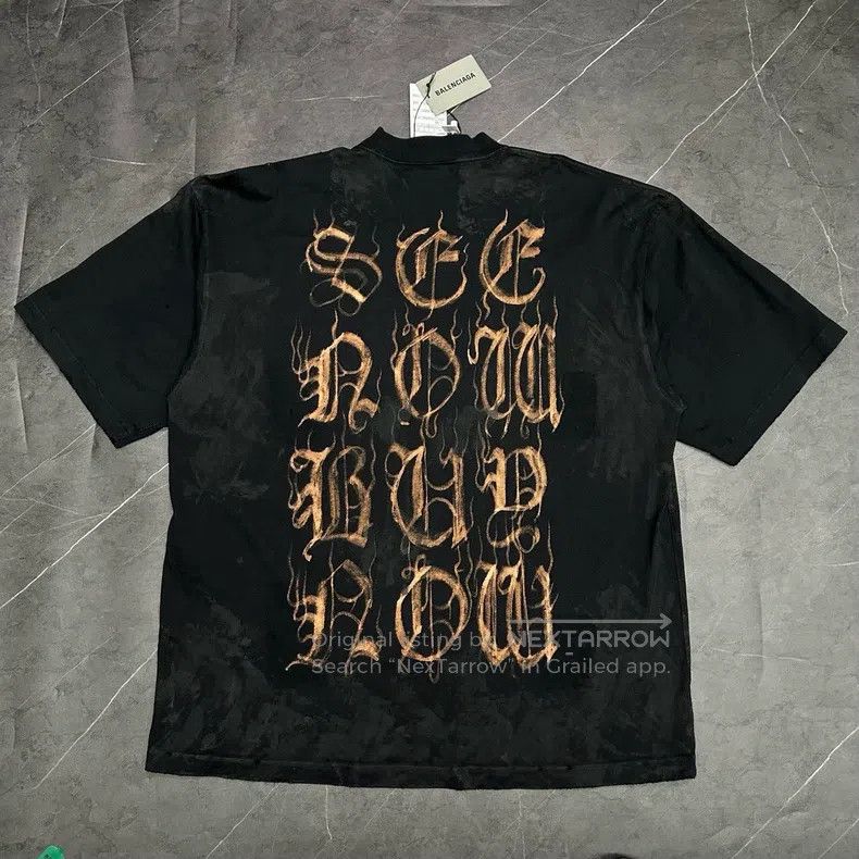 Balenciaga Balenciaga Flame Sanskrit Mud-Dyed Short Sleeve Size US S / EU 44-46 / 1 - 2 Thumbnail