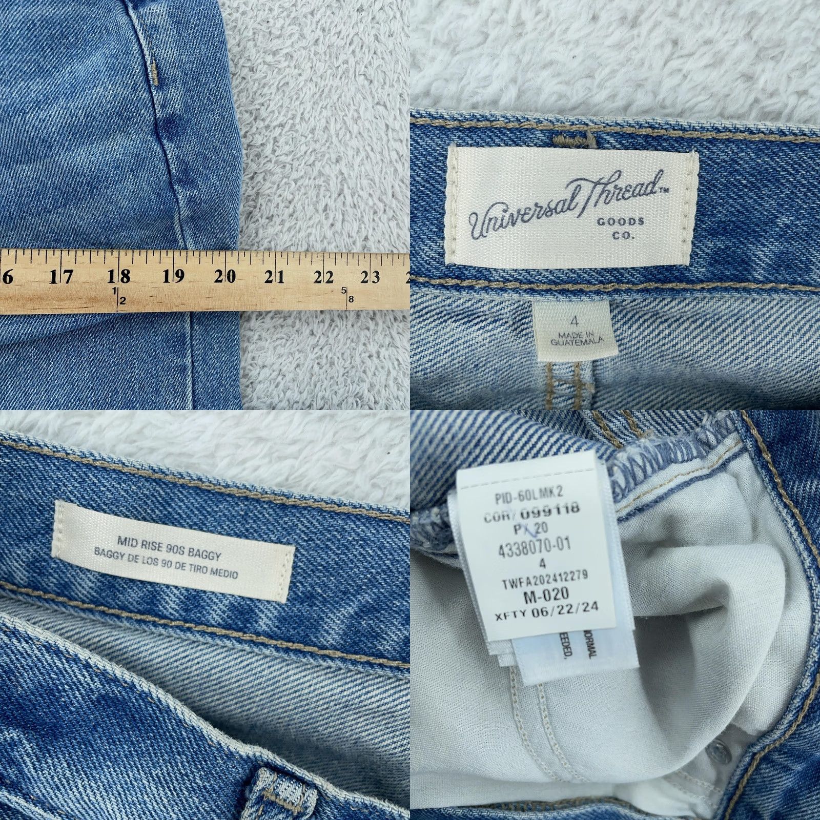 Vintage Universal Thread Jeans Womens 4 Blue Distressed Mid Rise 90s Baggy Denim Relaxed Pockets Vel 31in Inseam Size 27" / US 4 / IT 40 - 9 Thumbnail