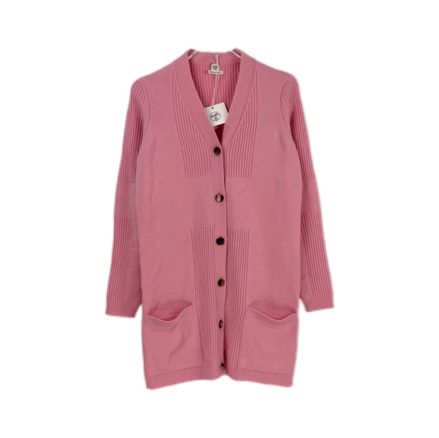 Hermes pink cashmere long cardigan by hermes Size US S / EU 44-46 / 1 - 1 Thumbnail