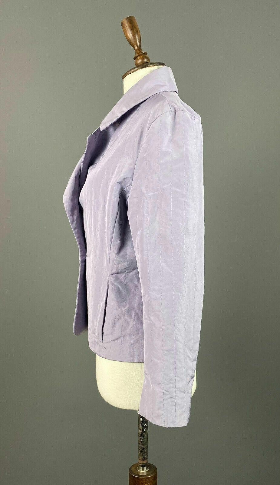 Designer Max Mara Purple Silk Blend Basic Jacket Size USA 8 Size M / US 6-8 / IT 42-44 - 4 Thumbnail