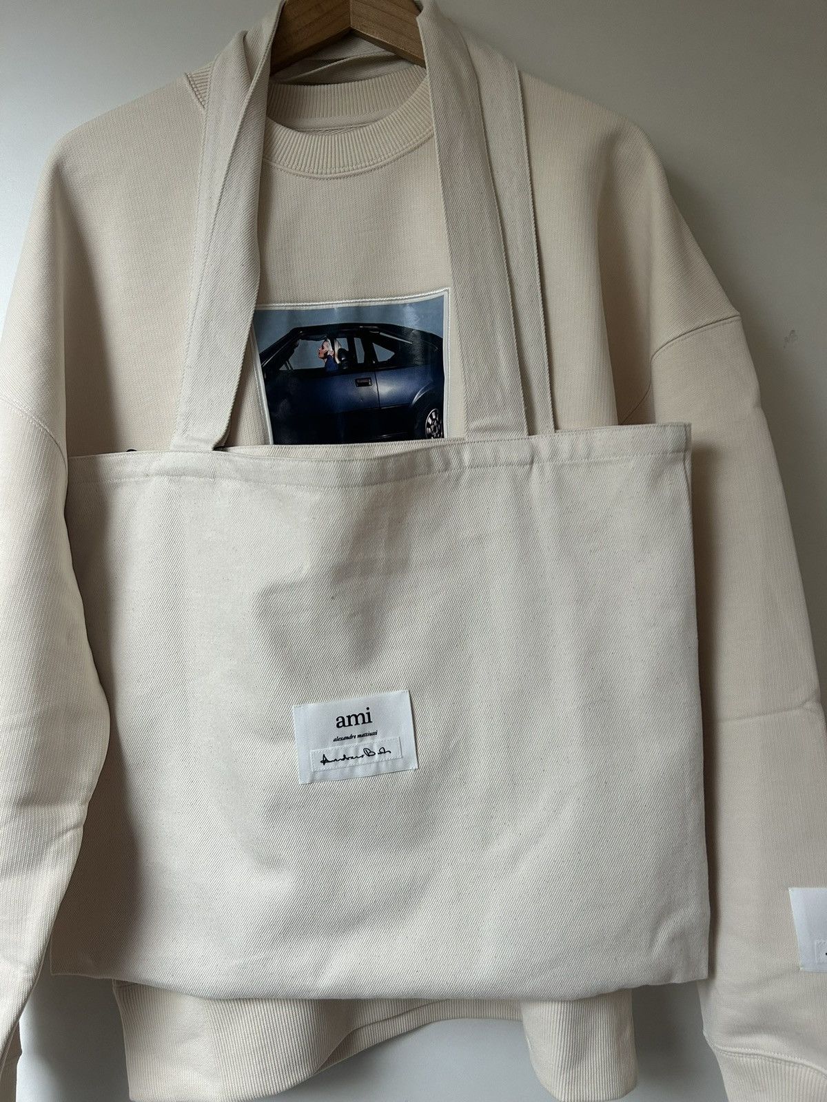 AMI Sweat Blanc Ami Paris x Andrew Bush Size US M / EU 48-50 / 2 - 2 Thumbnail