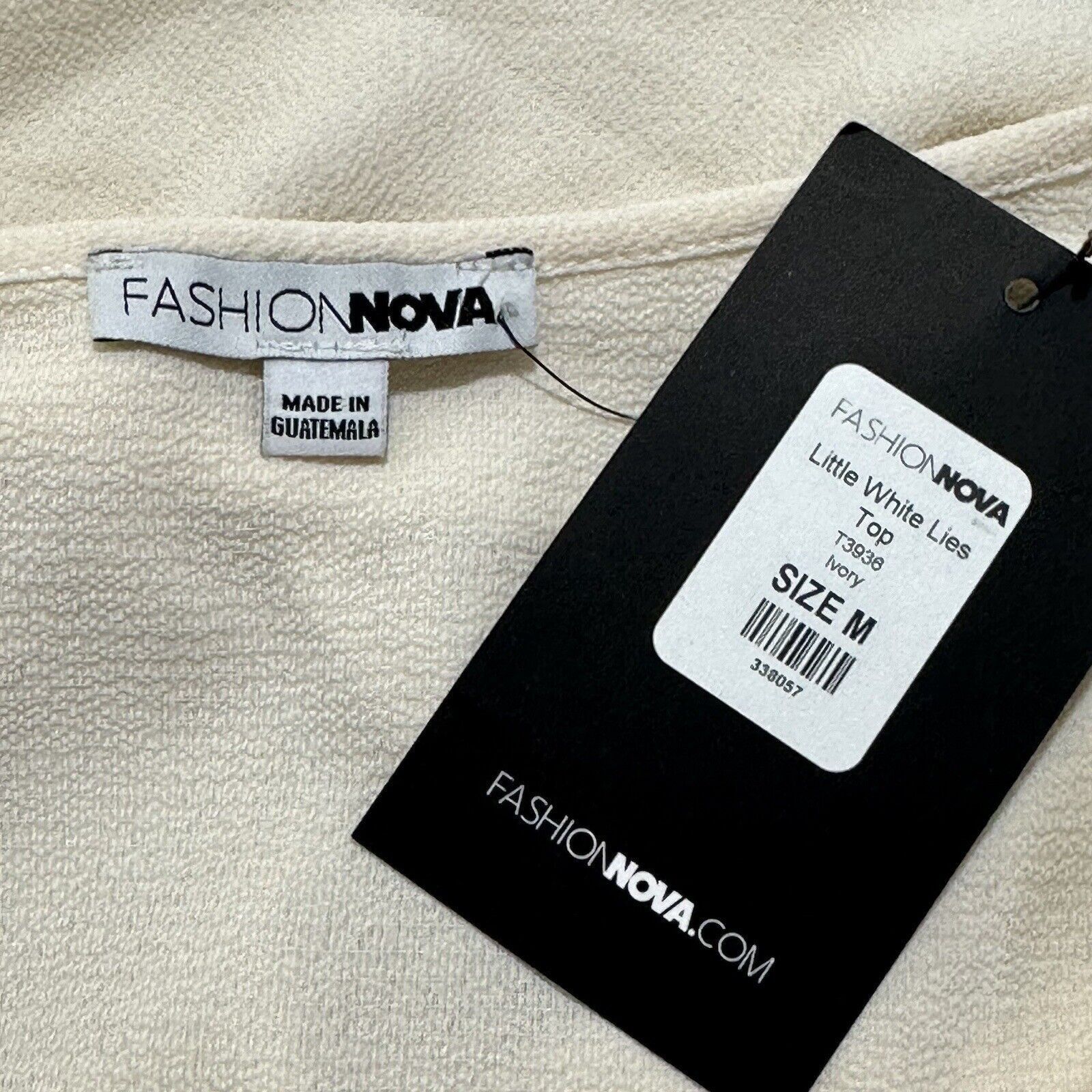 Other Fashion Nova Medium Little White Lies Top Tie Waist Blouse Size M / US 6-8 / IT 42-44 - 3 Thumbnail