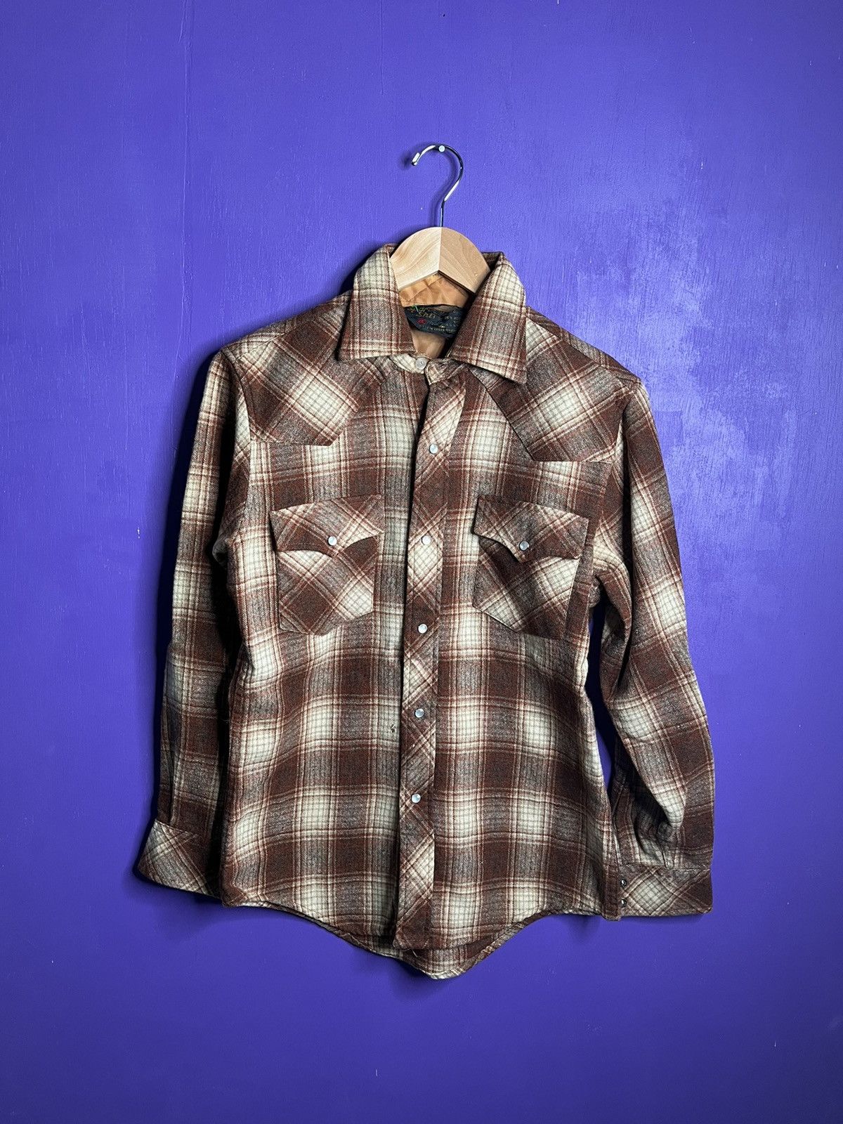 Vintage Vintage 70s Kmart brown plaid pearl snap shirt Size US M / EU 48-50 / 2 - 1 Thumbnail
