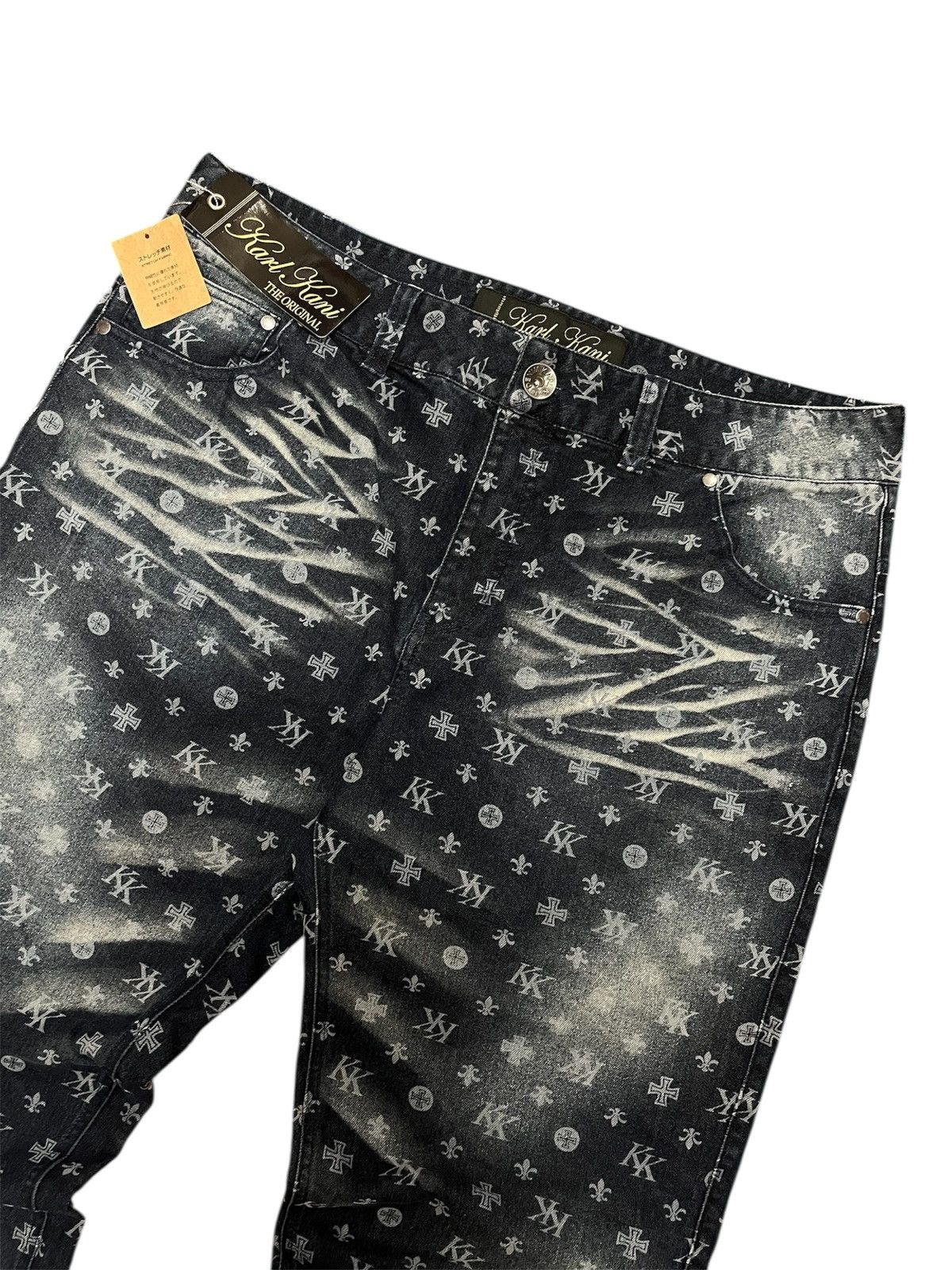 Karl Kani KARL KANI STRECTH MONOGRAM DENIM PANTS Size US 40 / EU 56 - 4 Thumbnail