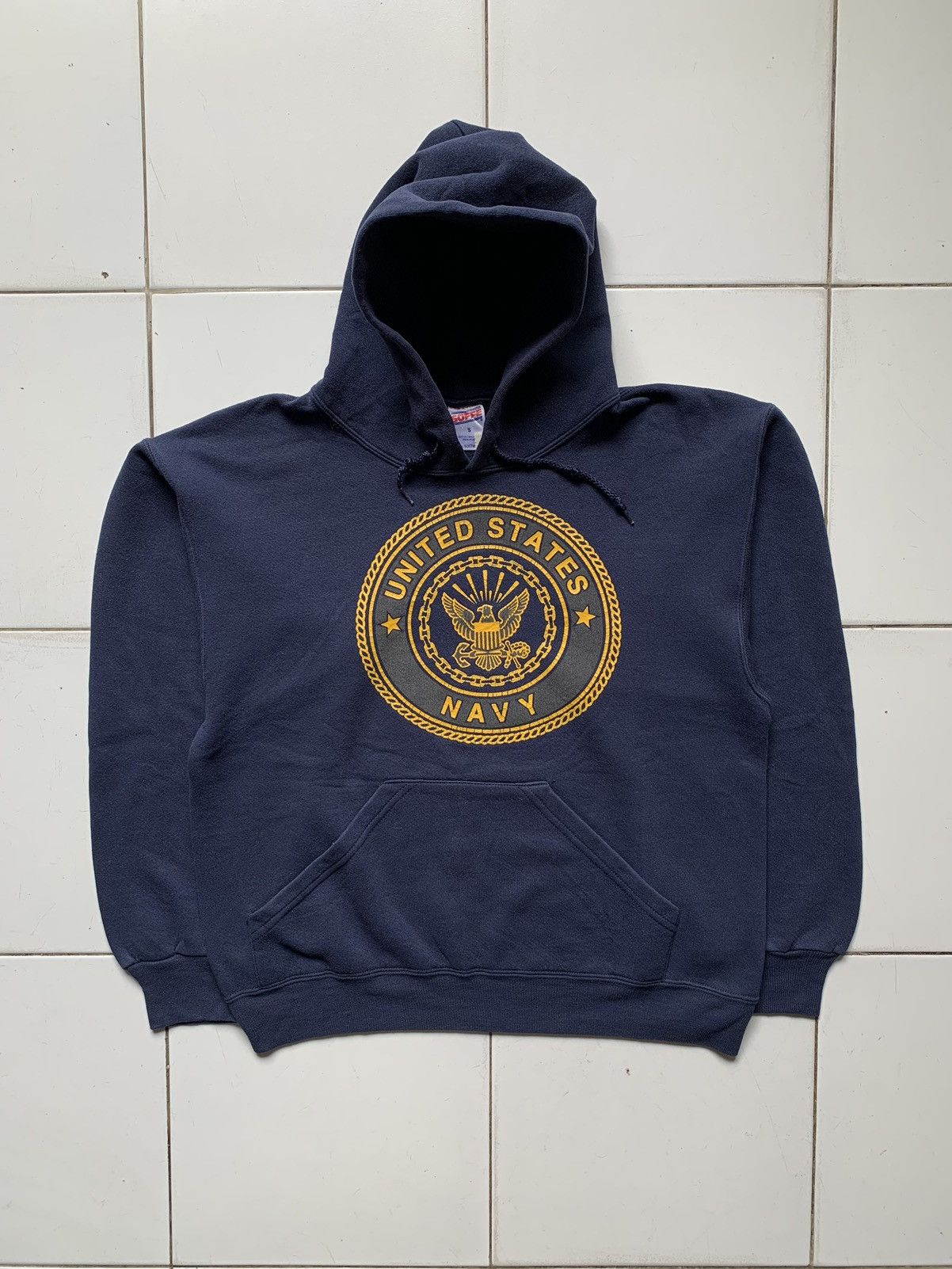 image of Vintage Us Navy Reflective Hoodie Made In Usa, Men's (Size Small)