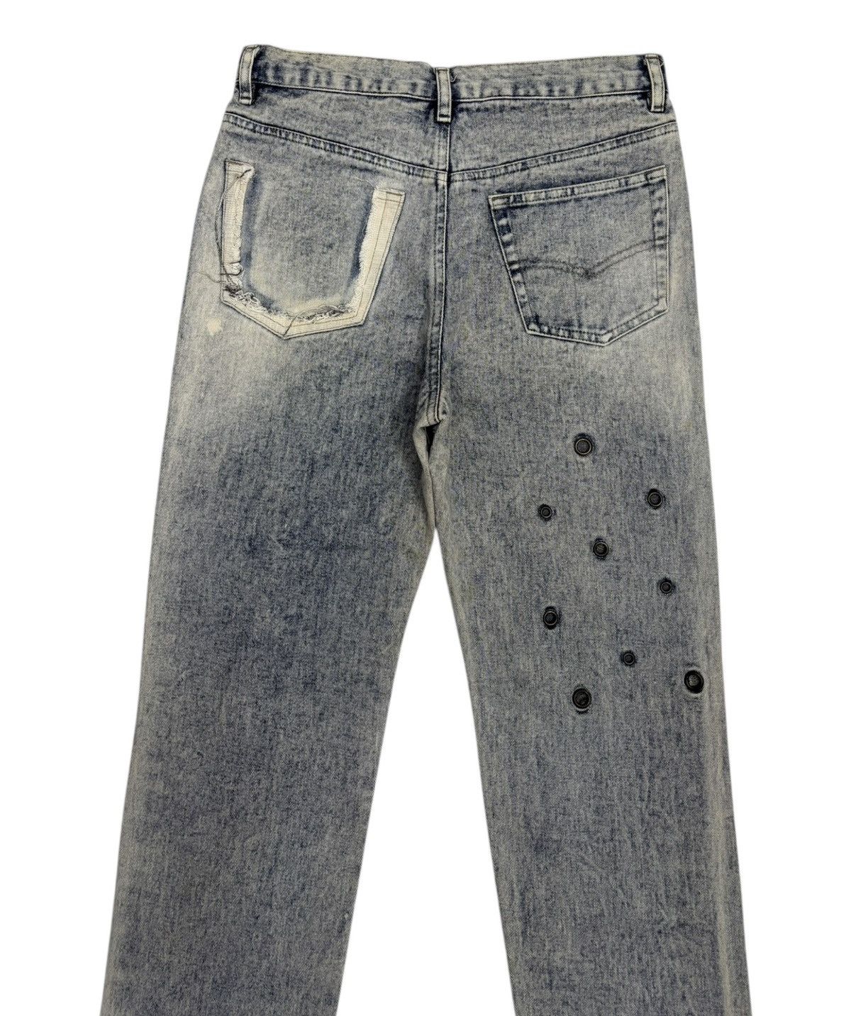 Japanese Brand × Undercover Rulin Distressed Patchwork Grommet Denim Ruin Jeans Size US 31 - 6 Thumbnail