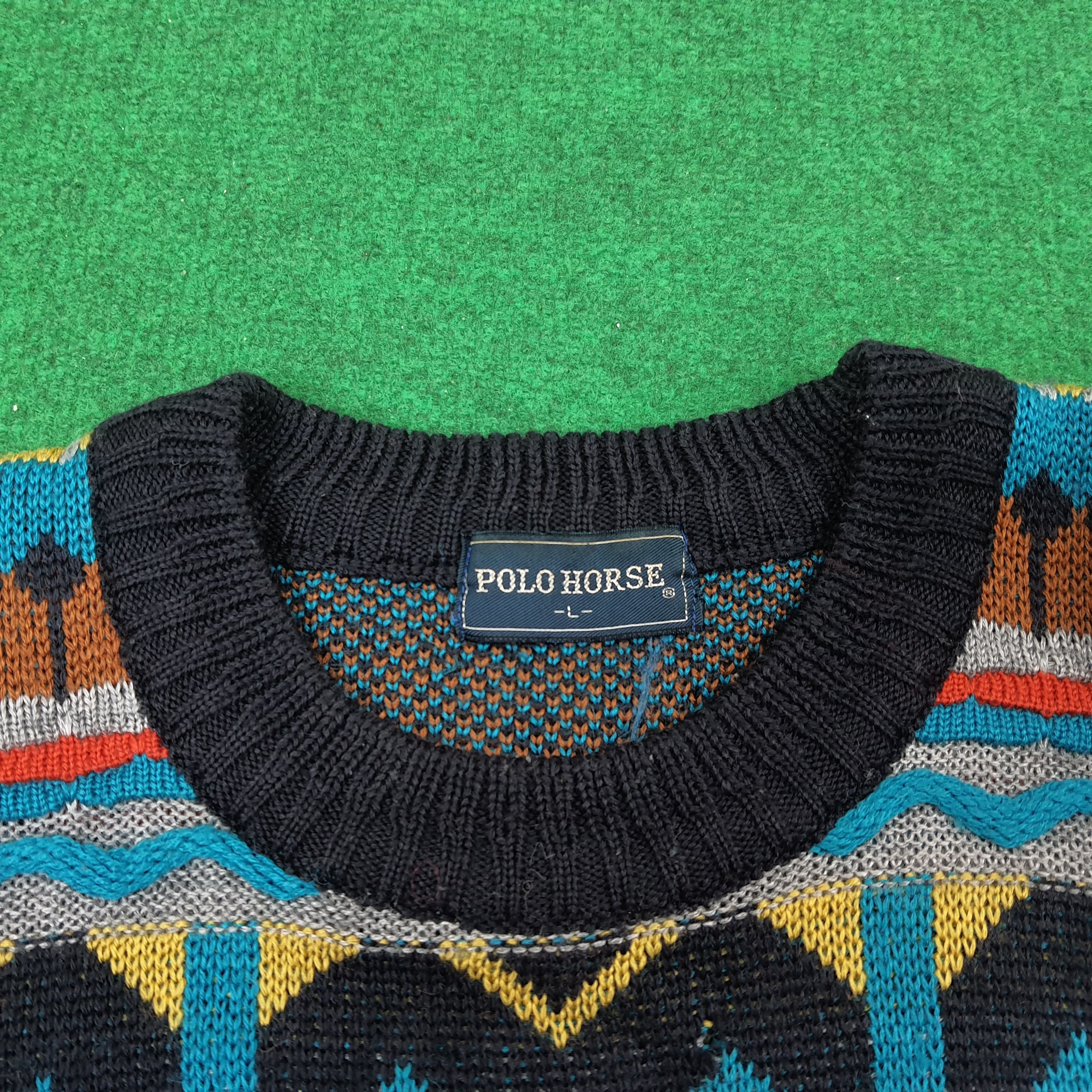 Designer × Vintage Vintage Polo Horse Knitted Sweatshirt Knitwear C220N20 Size US M / EU 48-50 / 2 - 3 Thumbnail
