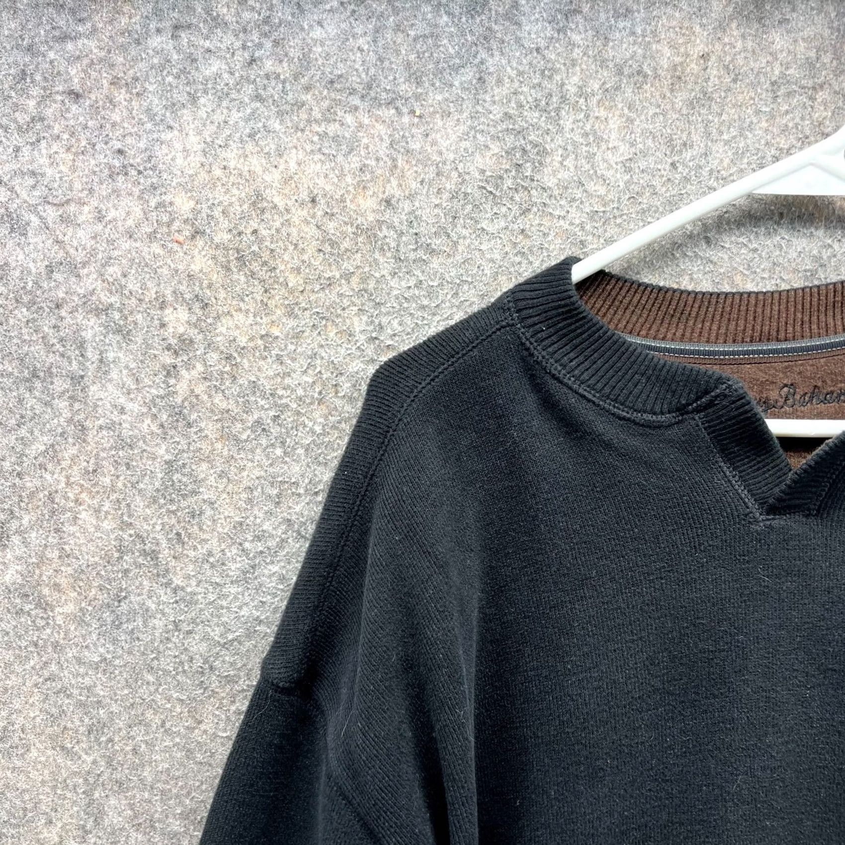 Tommy Bahama VINTAGE Tommy Bahama Pullover Sweater Mens Large Black Reversible Cotton Fleece Crew Neck All Seasons Logo Size US L / EU 52-54 / 3 - 3 Thumbnail