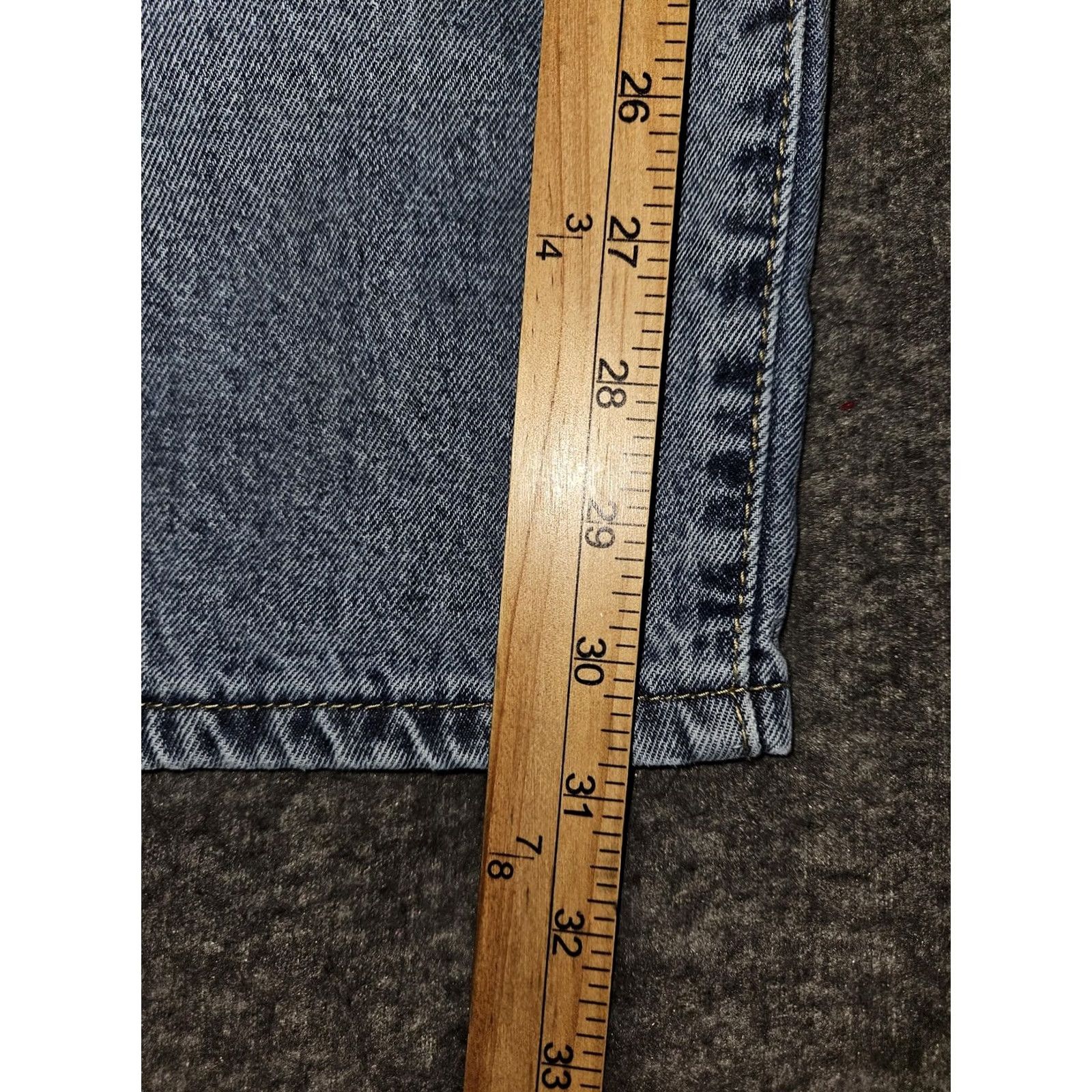 Shein SHEIN Jeans Womens Size 32 Blue High Rise Wide Leg Distressed Denim Buckle Waist Size 24" / US 00 / IT 34 - 6 Thumbnail