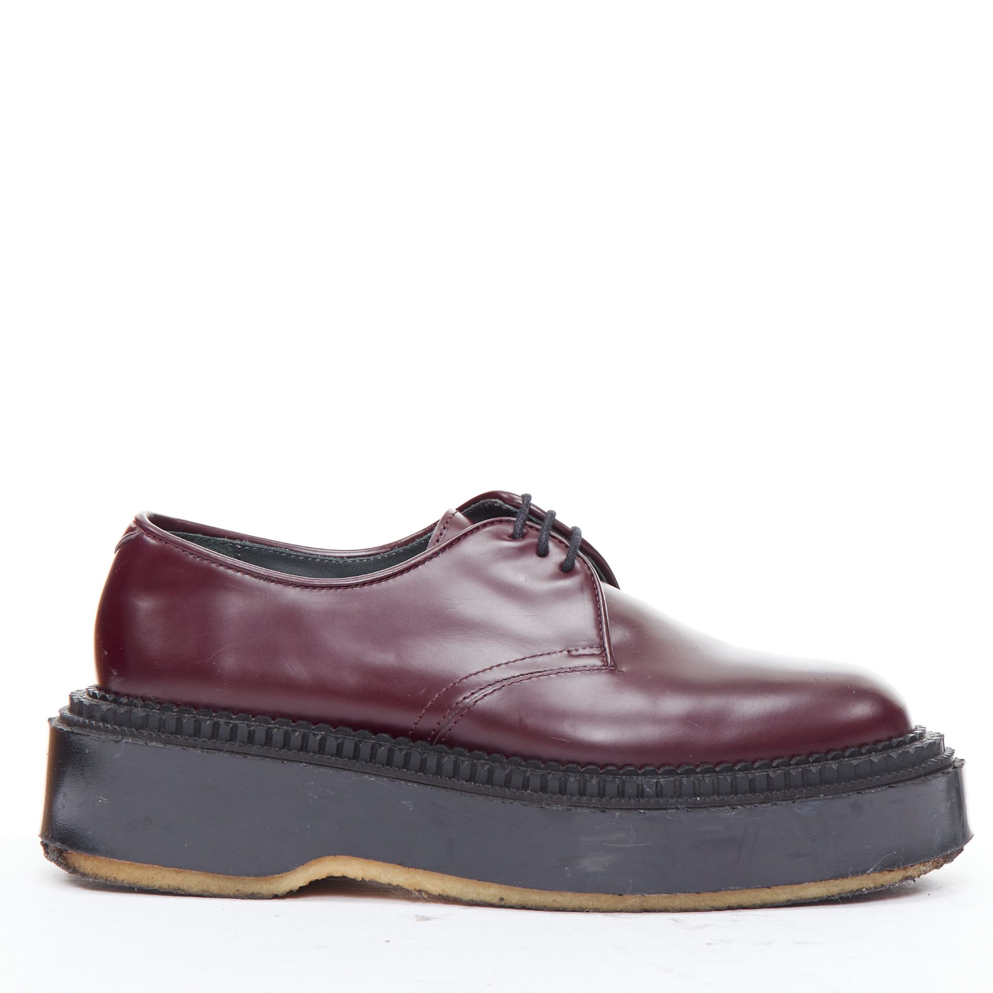 Undercover UNDERCOVER ADIEU 2018 Derby burgundy chunky platform creepers EU38 Size US 8 / IT 38 - 1 Thumbnail