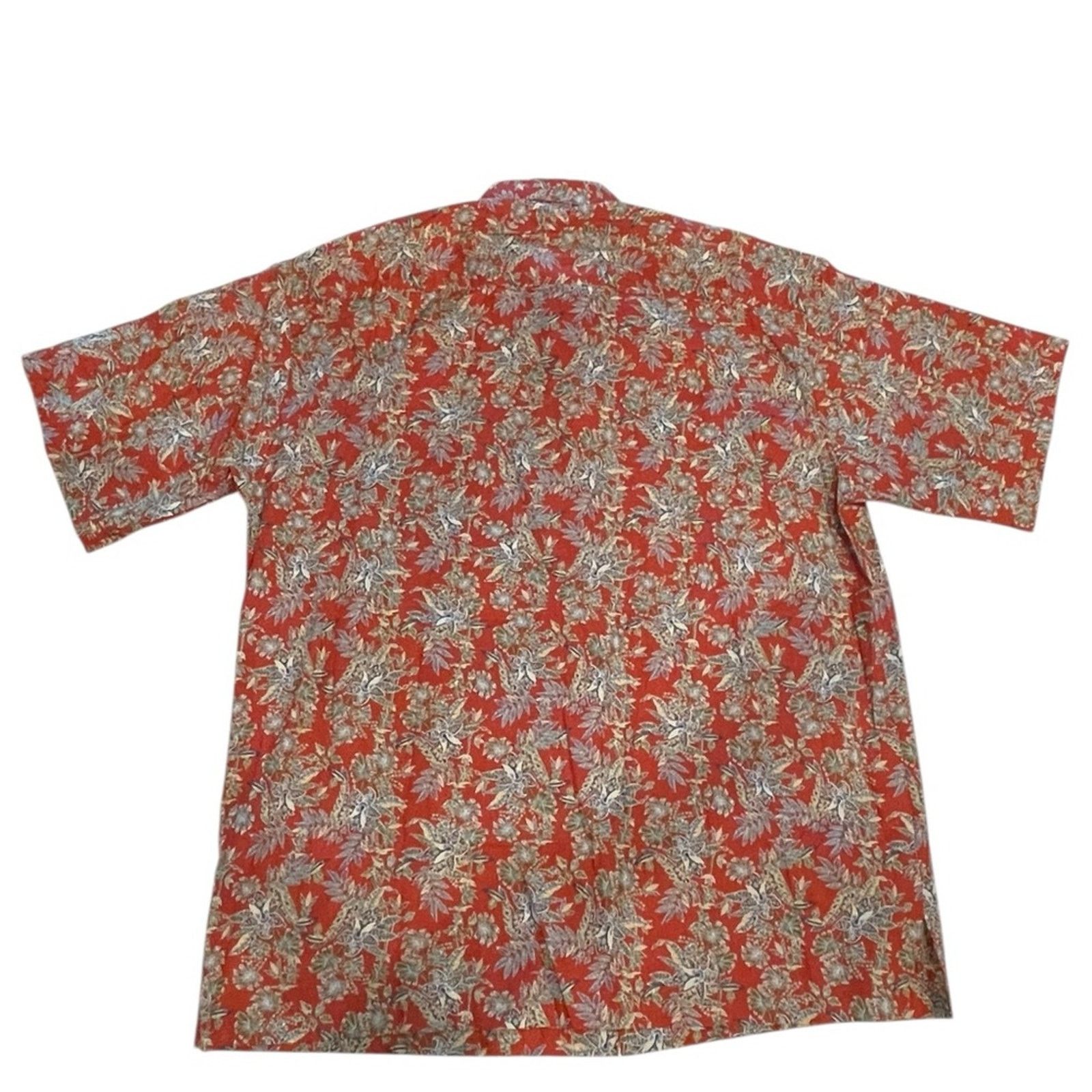 Tori Richard Tori Richard Men`s Red Floral Hawaiian Lawn Shirt :L NWT Size US L / EU 52-54 / 3 - 7 Thumbnail