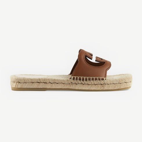 Gucci Interlocking G CUt Out Slide Sandals SIZE 38