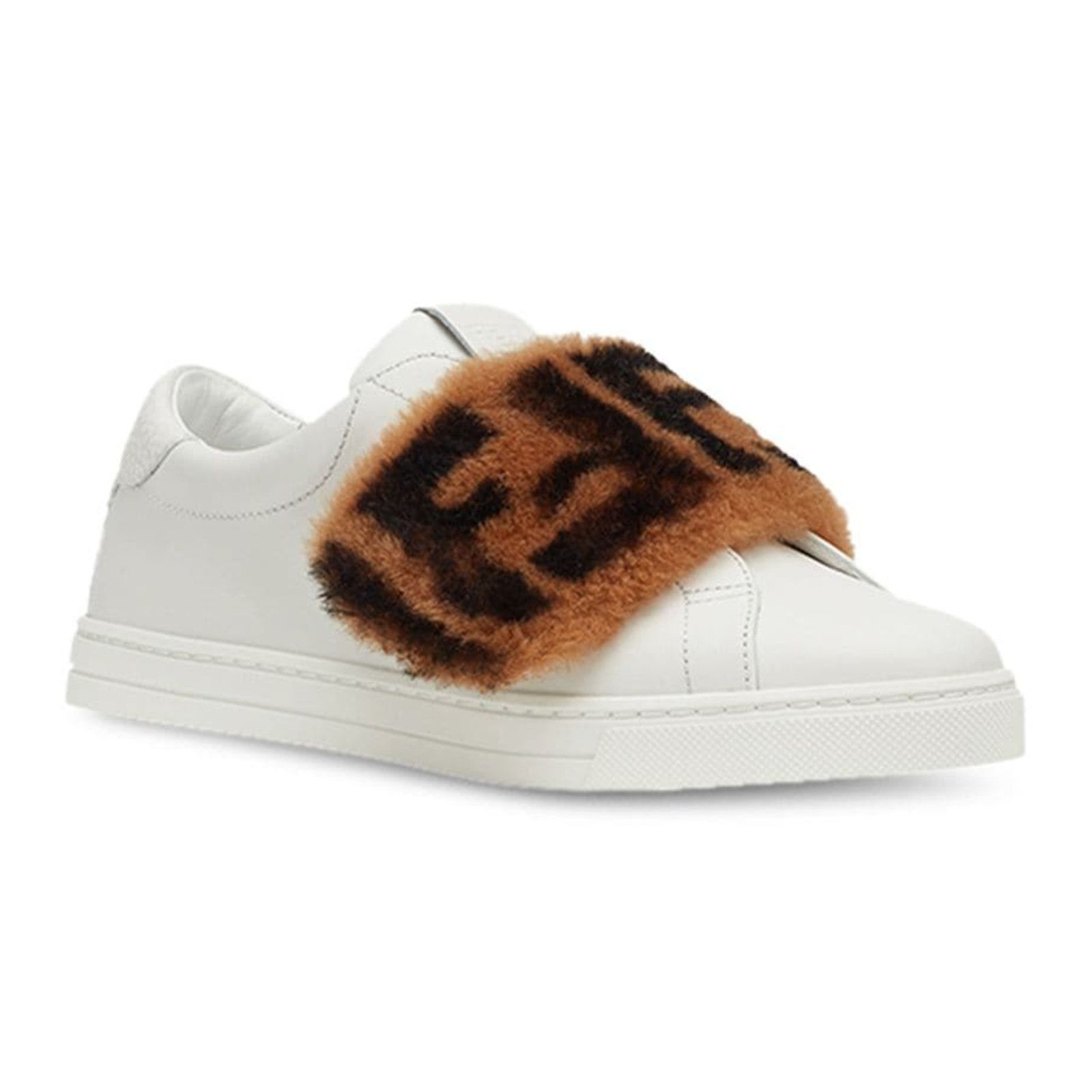 Fendi Fur Logo FF Zucca Low Top Slip On Trainer Sneaker 37 Size US 7 / IT 37 - 3 Thumbnail