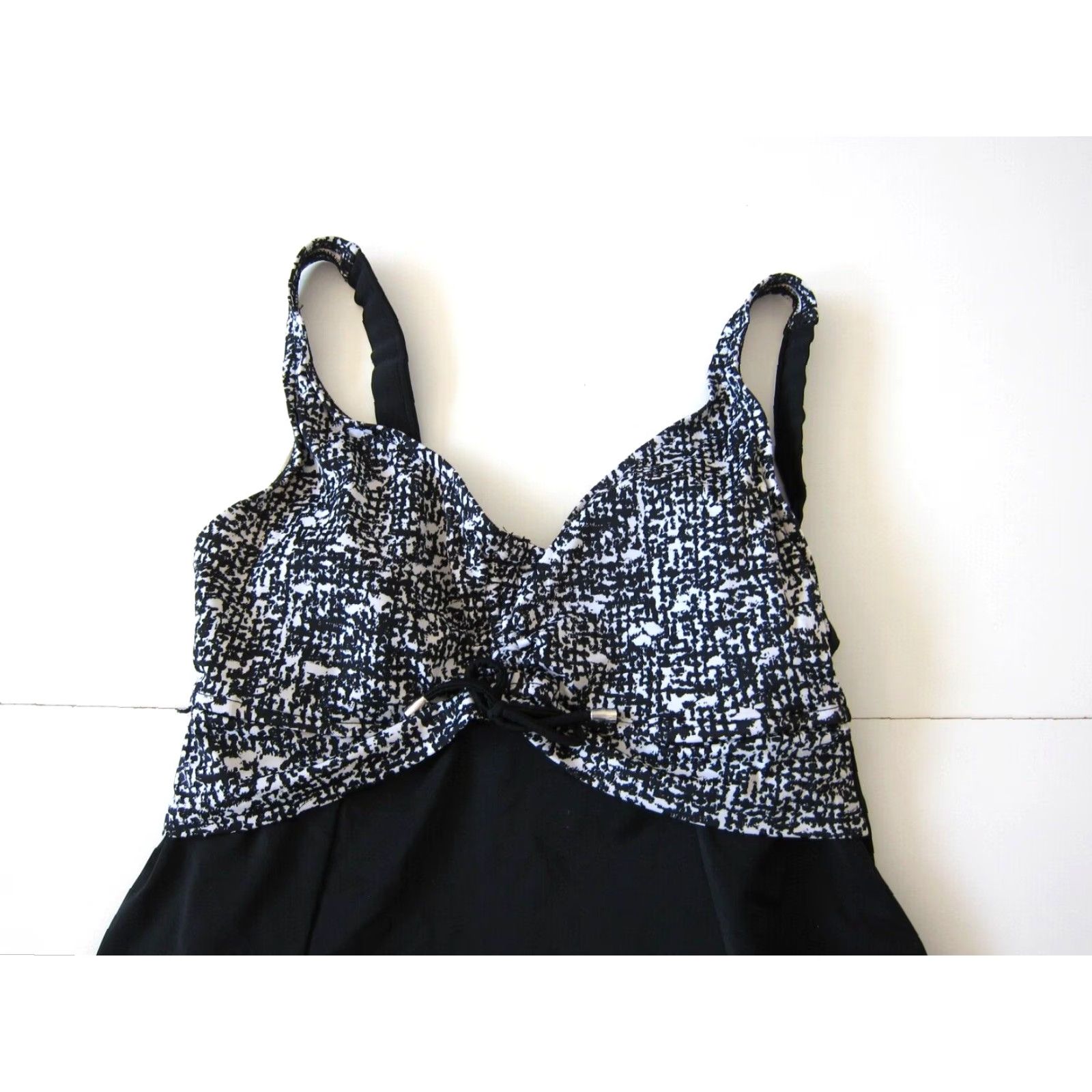 Vintage Maxine One Piece Swimsuit Dress Slimming Black 14 Women Polka Dot Built In Padded Bust 90s? Size XL / US 12-14 / IT 48-50 - 4 Thumbnail