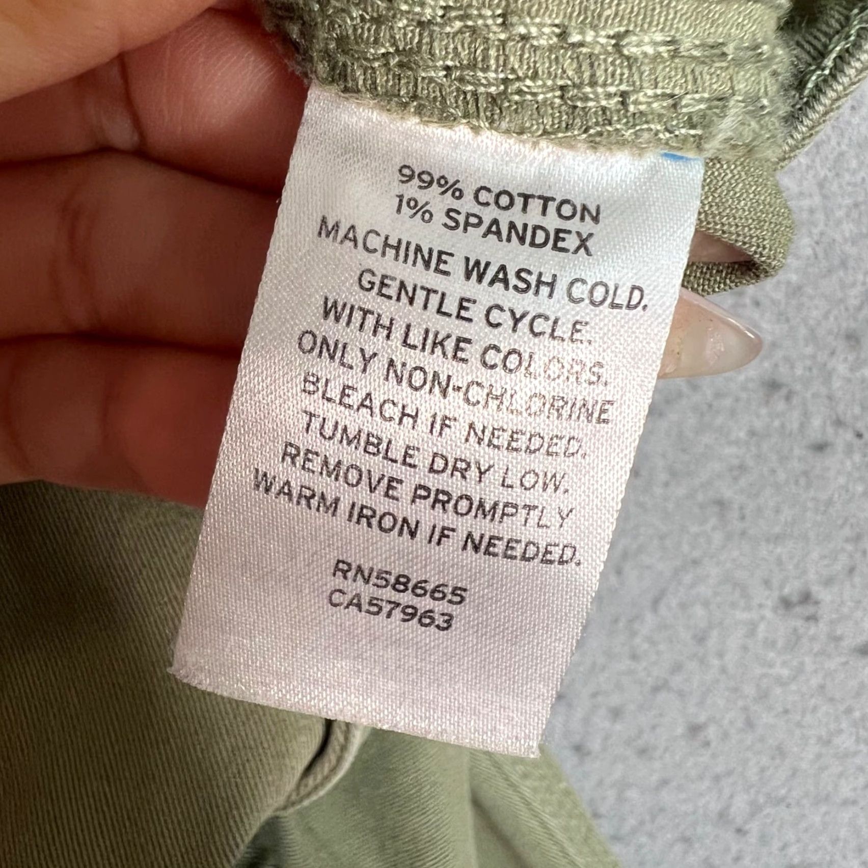 Olive VINTAGE Caslon Womens 0 Olive Green Chino Pants Casual Flat Front Cotton Spandex Size 25" / US 0 / IT 36 - 4 Thumbnail