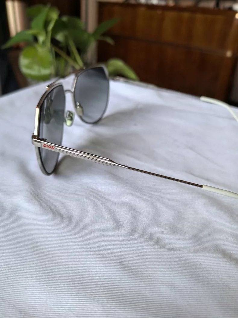 Dior Dior Sunglasses with Silver Frame and Red Accents-2506 Size ONE SIZE - 4 Thumbnail