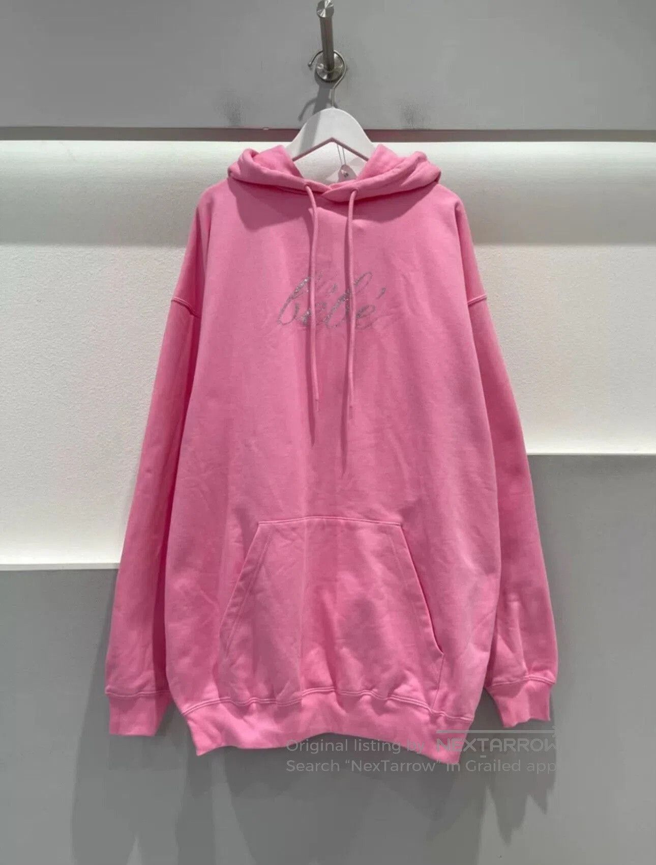 Balenciaga balenciaga pink graphic hoodie with sparkle detail. Size S / US 4 / IT 40 - 1 Thumbnail