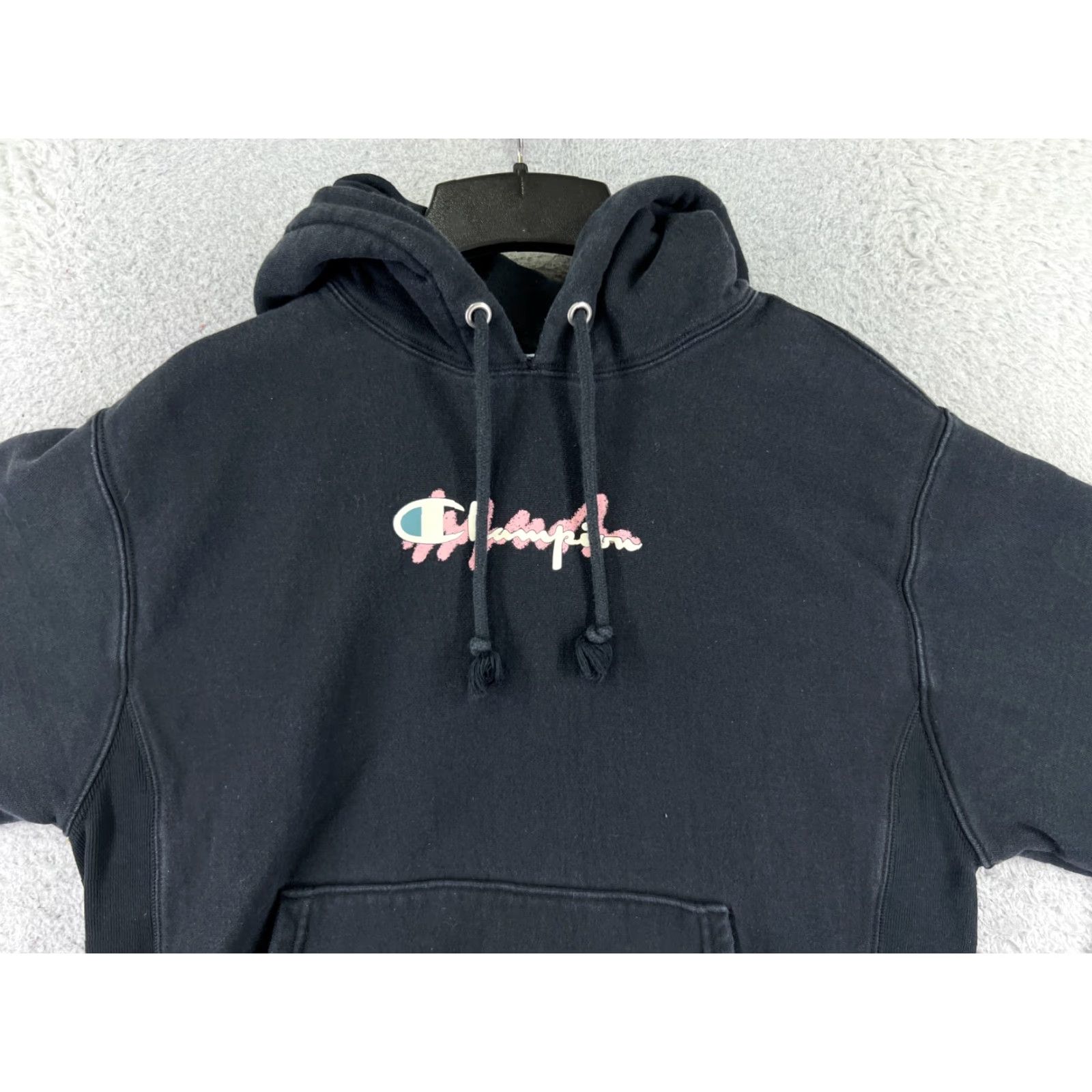 Champion Champion Hoodie Extra Large Black Pullover Pocket Reverse Weave READ Womens Size XL / US 12-14 / IT 48-50 - 4 Thumbnail
