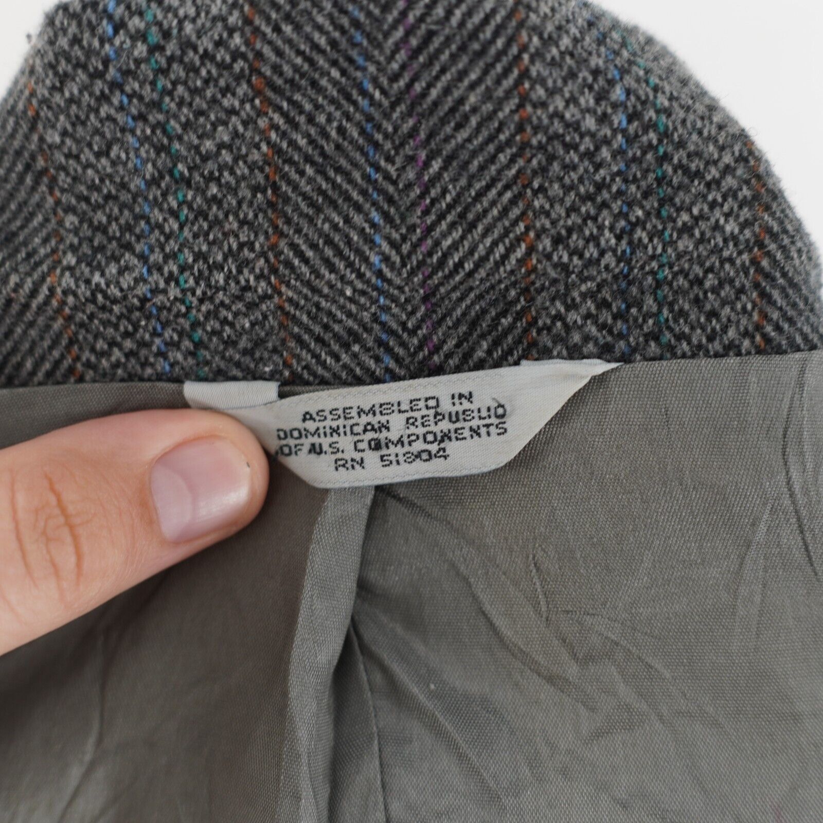 Towncraft Towncraft Tweed Wool Patchwork Gray Herringbone 2 Button Spo Size 38R - 12 Thumbnail