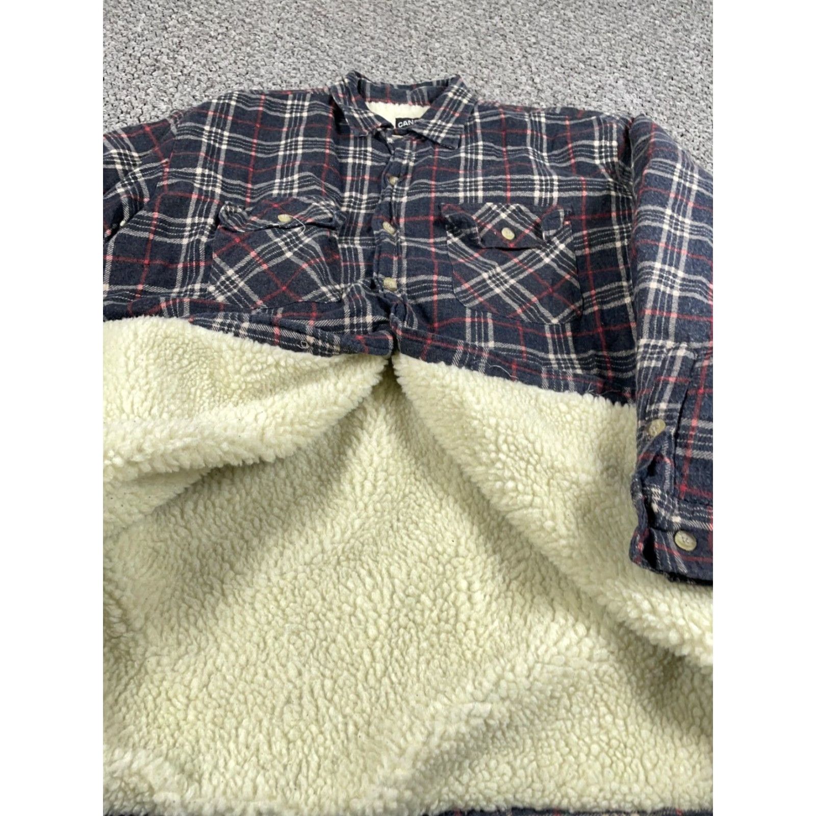 Vintage VINTAGE Workwear Jacket Adult XL Blue Red Plaid Flannel Sherpa Lined Heavyweight Shirt Size US XL / EU 56 / 4 - 4 Thumbnail