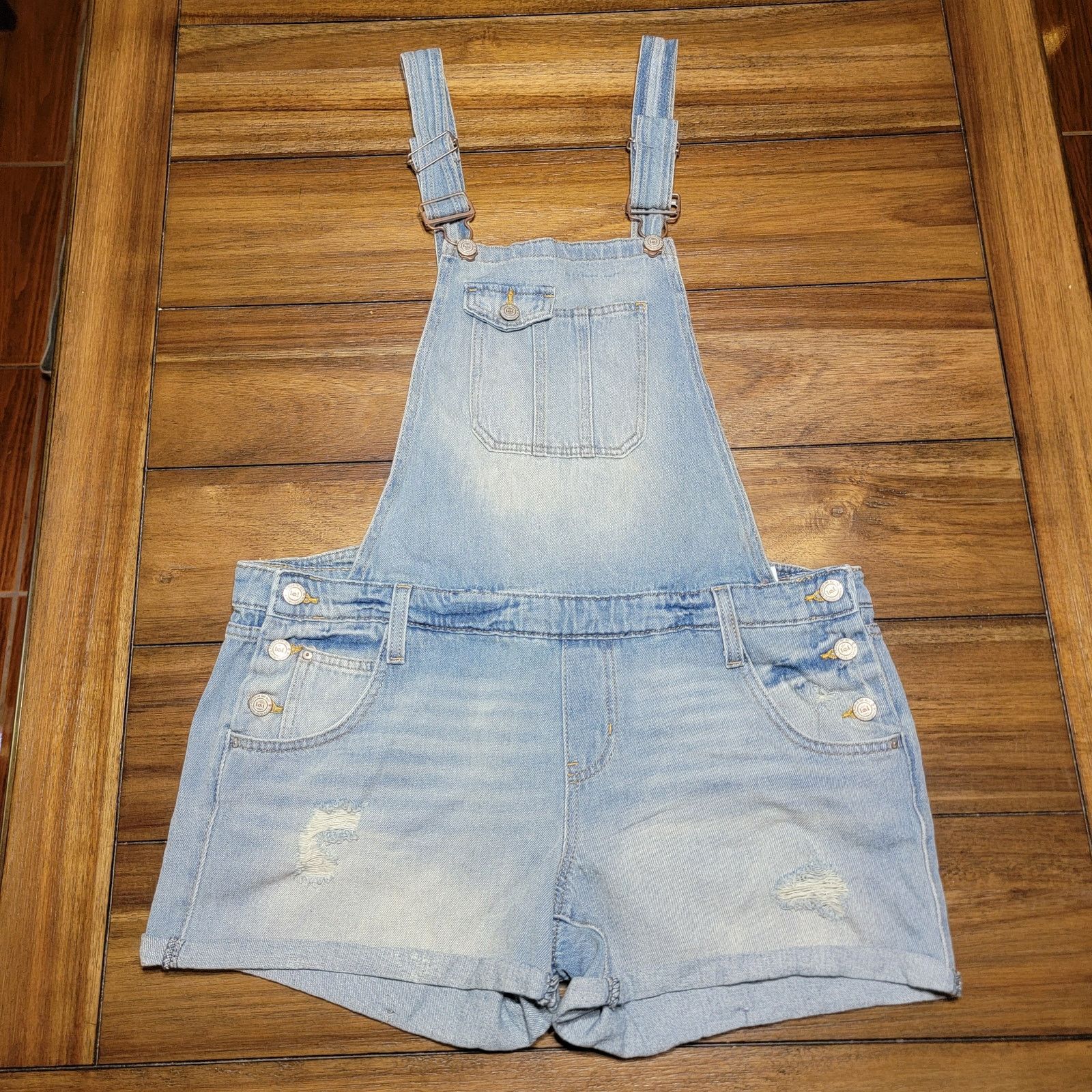 Other l.e.i. Junior Denim Shorts Overalls - Size Junior Large Size 38" / US 16 / IT 52 - 1 Thumbnail