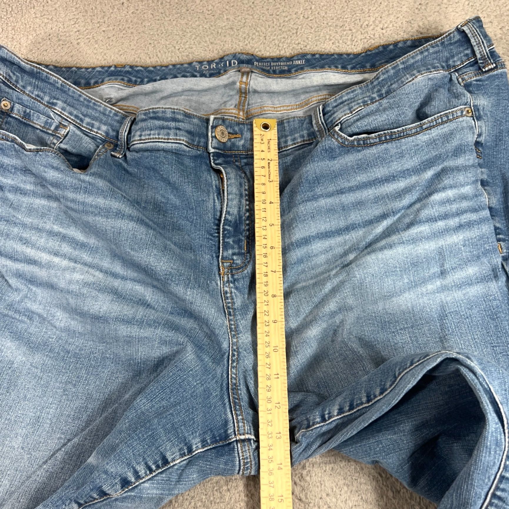 Torrid Torrid Jeans Womens 28T Blue Perfect Boyfriend Ankle Stretch Mid-Rise Size 28" / US 6 / IT 42 - 4 Thumbnail
