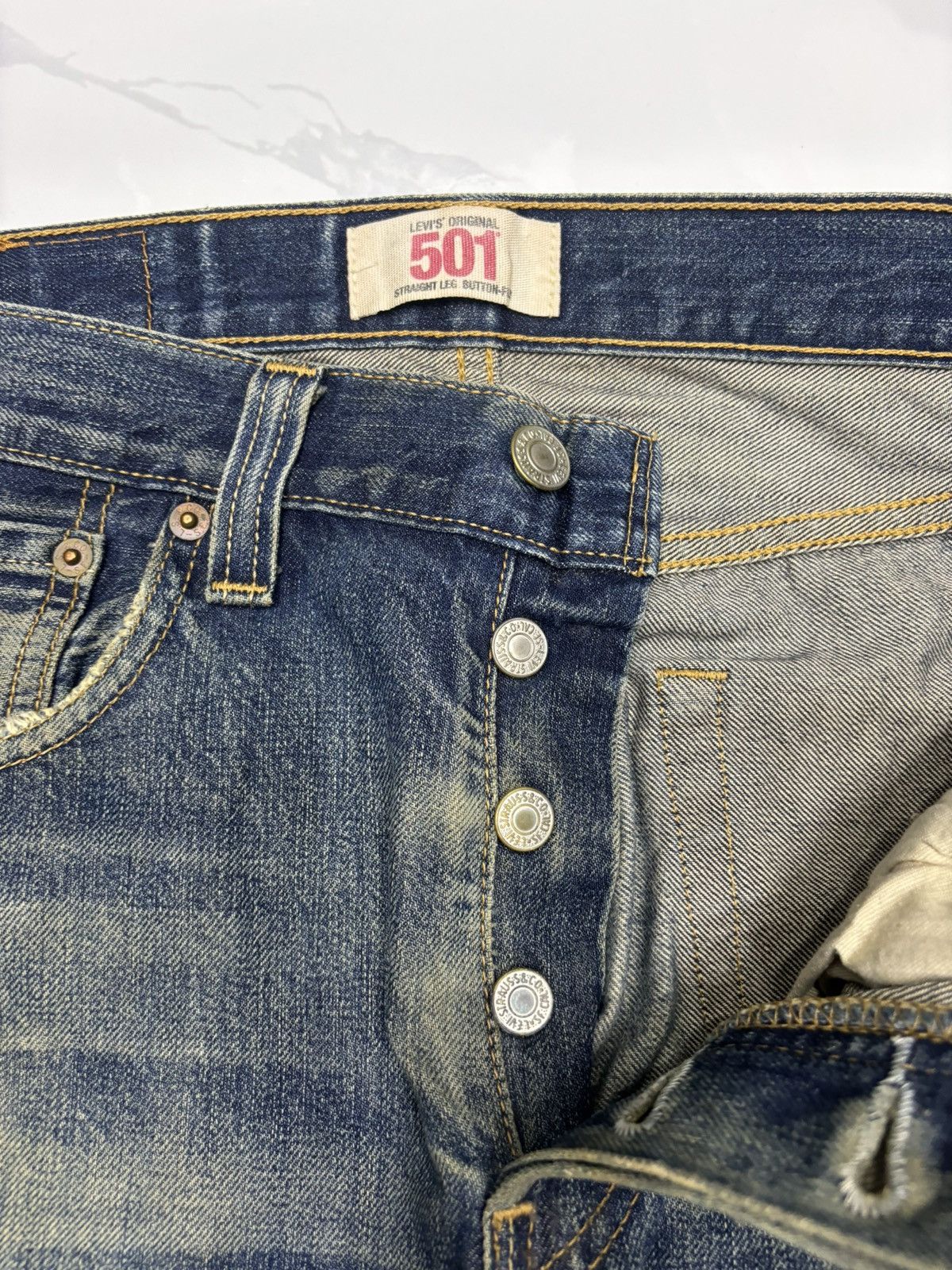 Levi's 🔥Levis 501 Japan Distressed Denim Jeans Size US 30 / EU 46 - 10 Thumbnail
