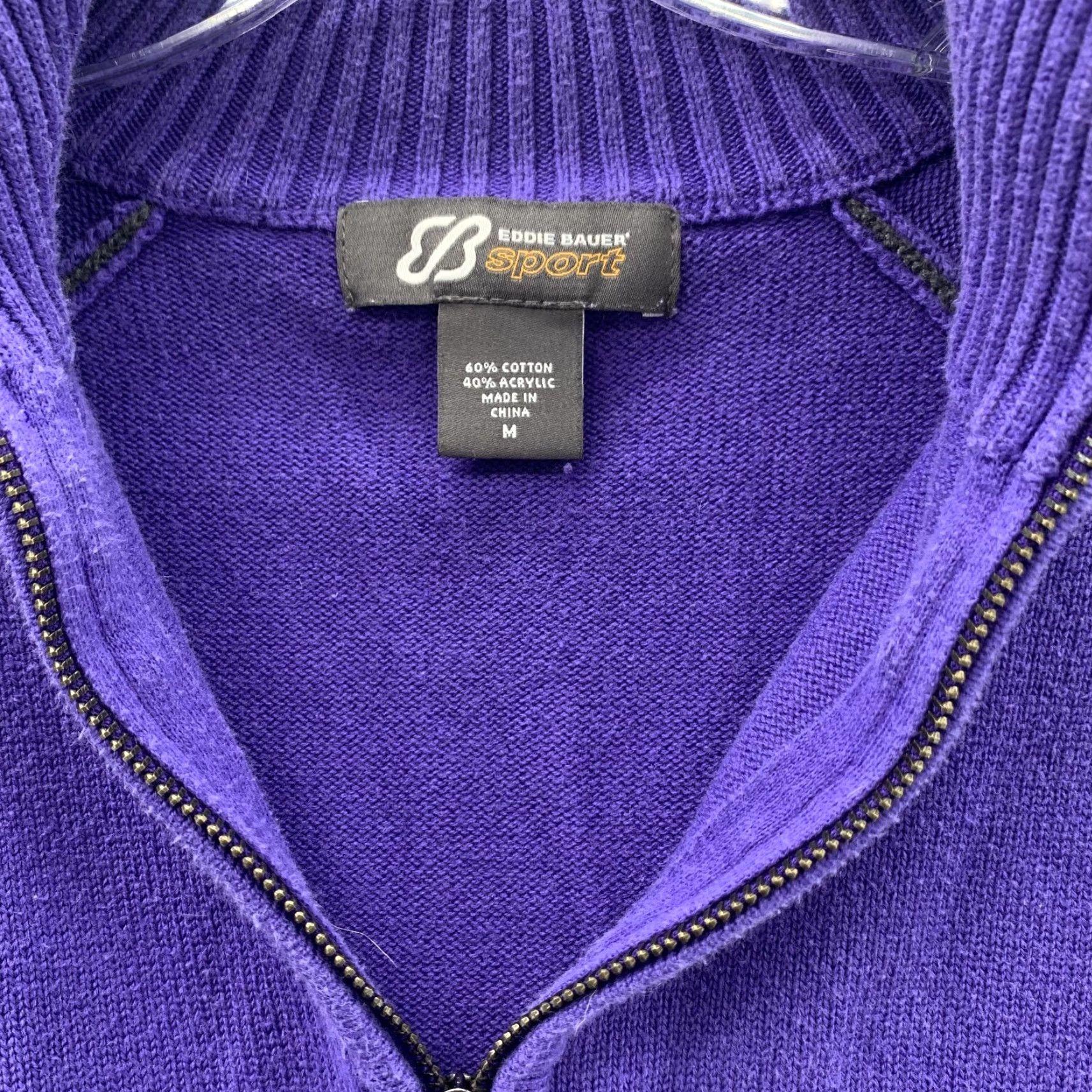 Eddie Bauer Eddie Bauer 1/4 Zip Sweater Women Med Purple Knit Preppy Sport Athleisure Hiking Jacket Size M / US 6-8 / IT 42-44 - 3 Thumbnail