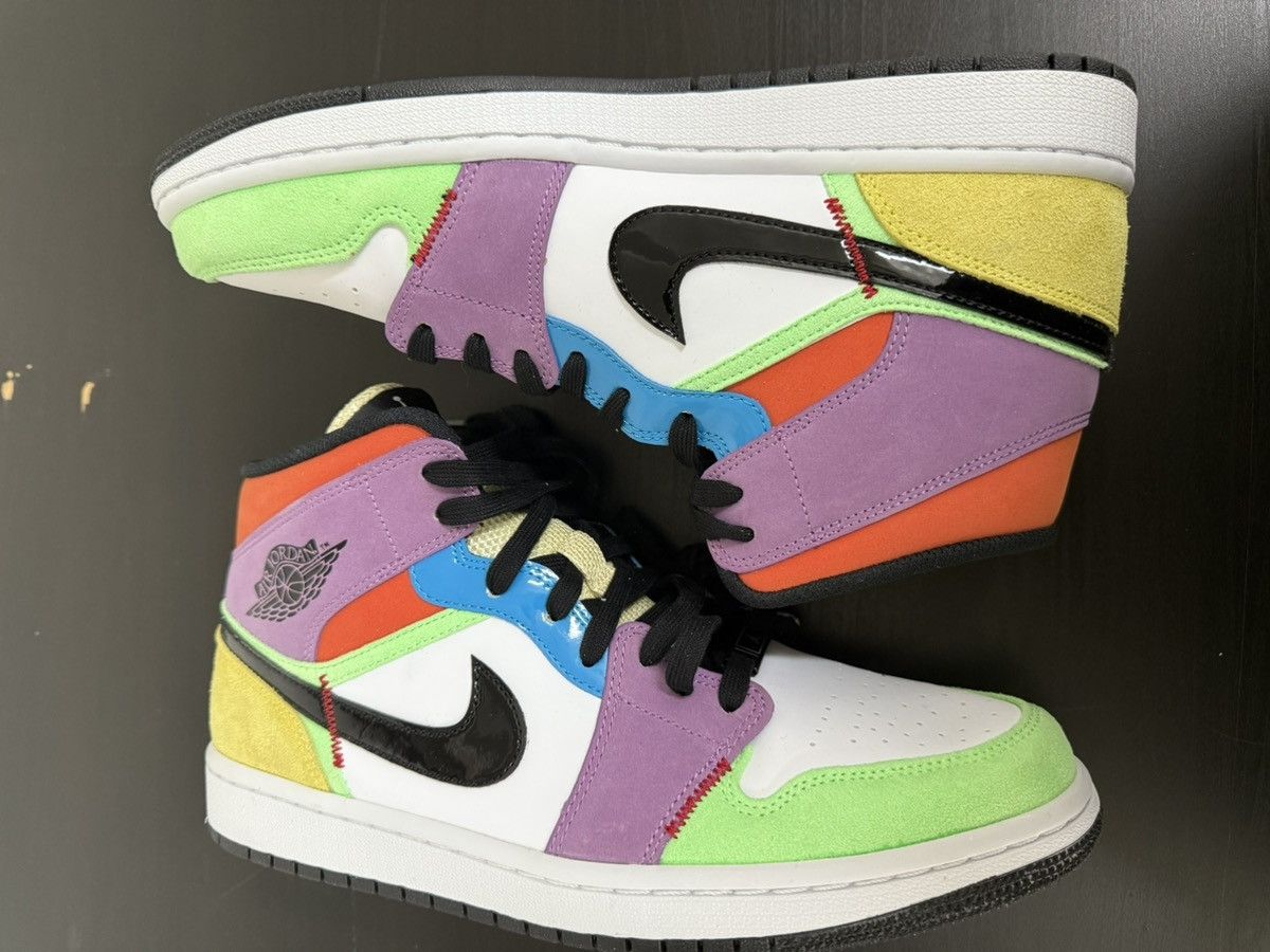 Nike AIR JORDAN 1 MID SE- MULTICOLOR Size US 11 / EU 44 - 2 Thumbnail