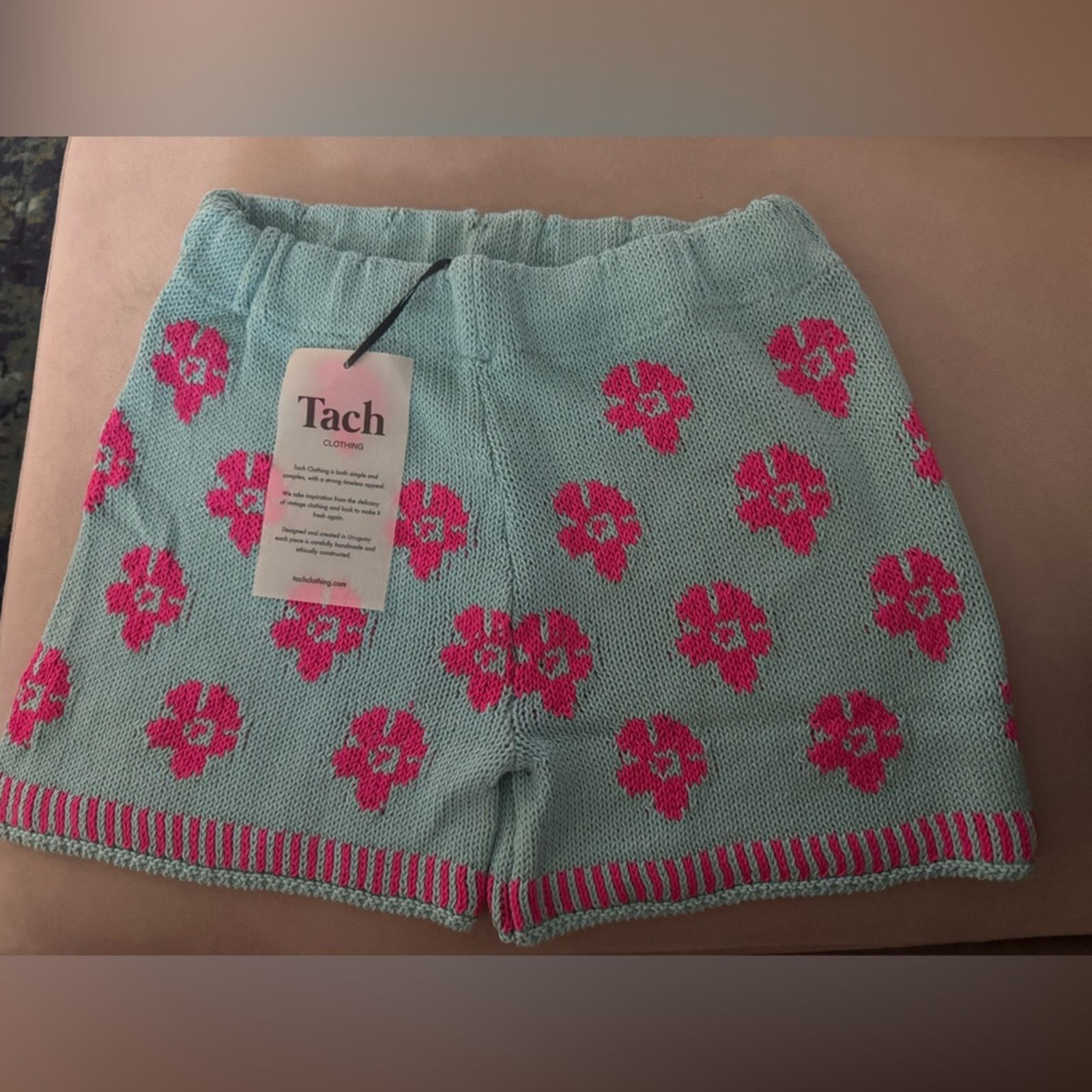 Other NWT Tach $166 Floral Knit Women Shorts - Blue and Pink XS Size 26" / US 2 / IT 38 - 4 Thumbnail