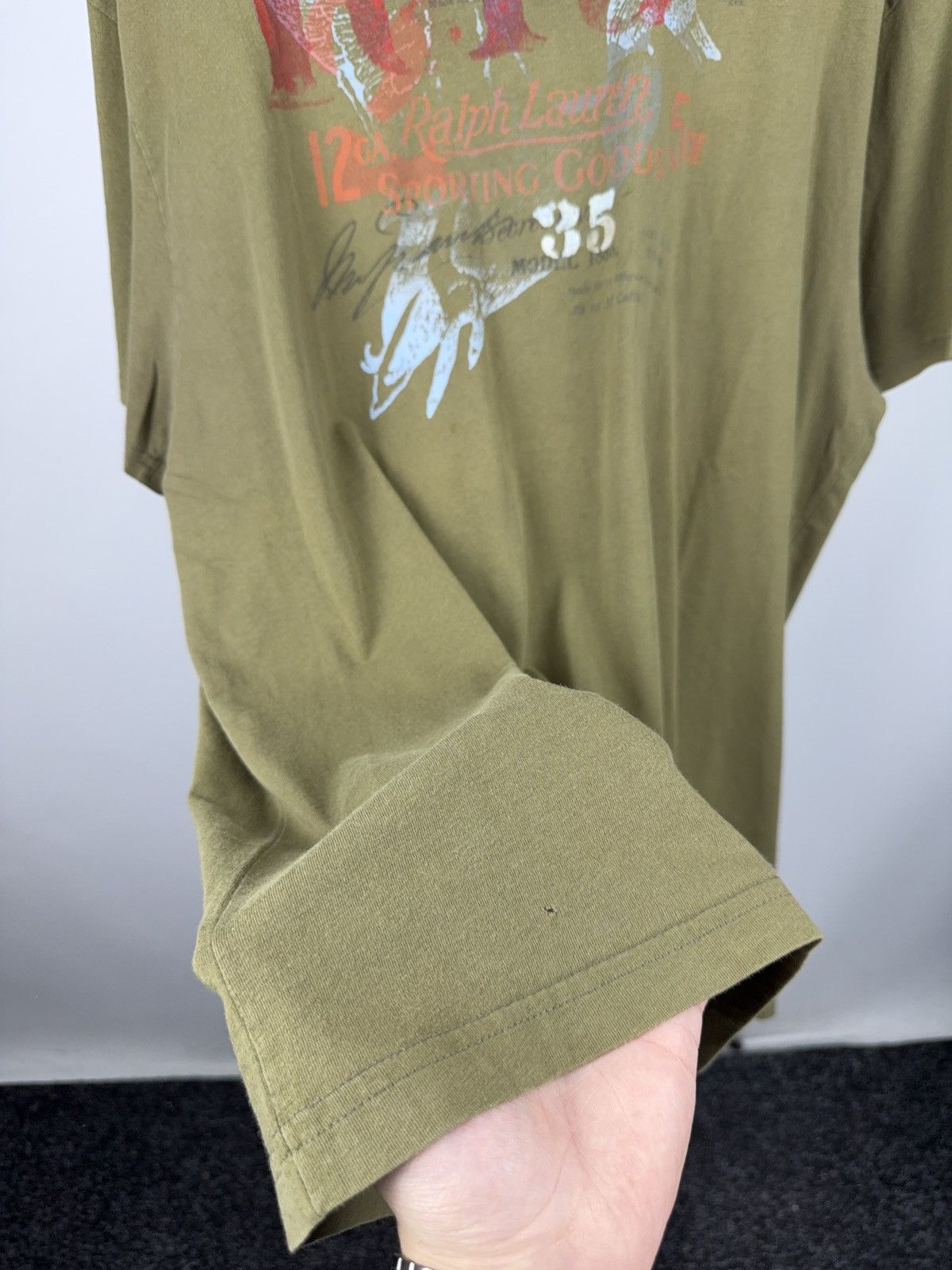 Polo Ralph Lauren 90s Polo Ralph Lauren Olive Vintage Graphic Eagle Tee XL Size US XL / EU 56 / 4 - 3 Thumbnail