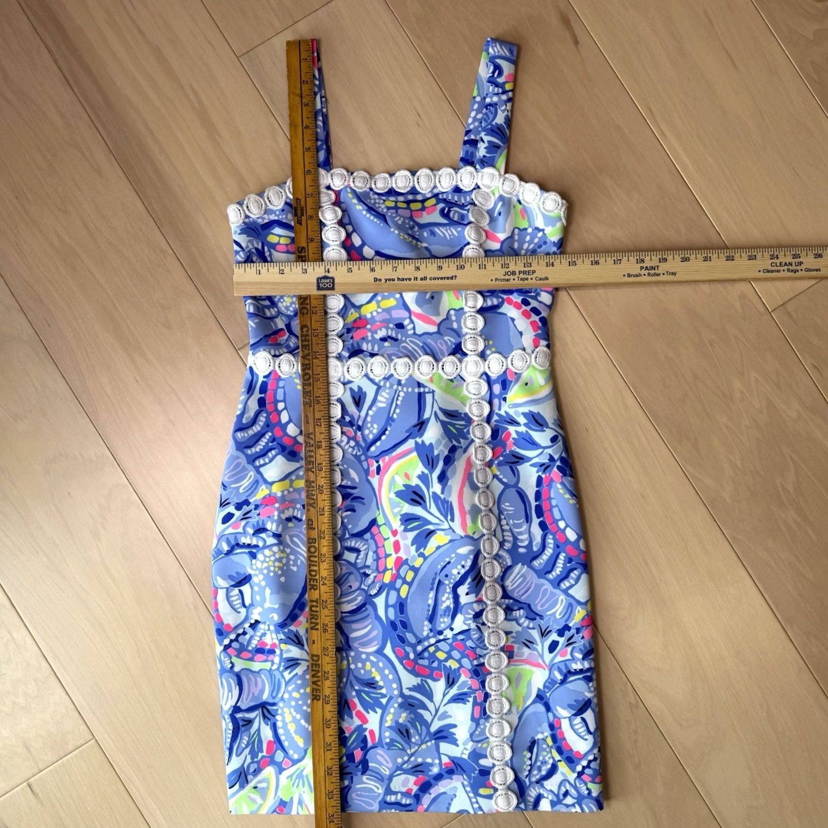Lilly Pulitzer Lilly Pulitzer Janelle Stretch Shift Dress Women's 2 Blue Paisley Off Shoulder Sleeveless Midi Casual Workwear Party/Cocktail Size XS / US 0-2 / IT 36-38 - 2 Thumbnail