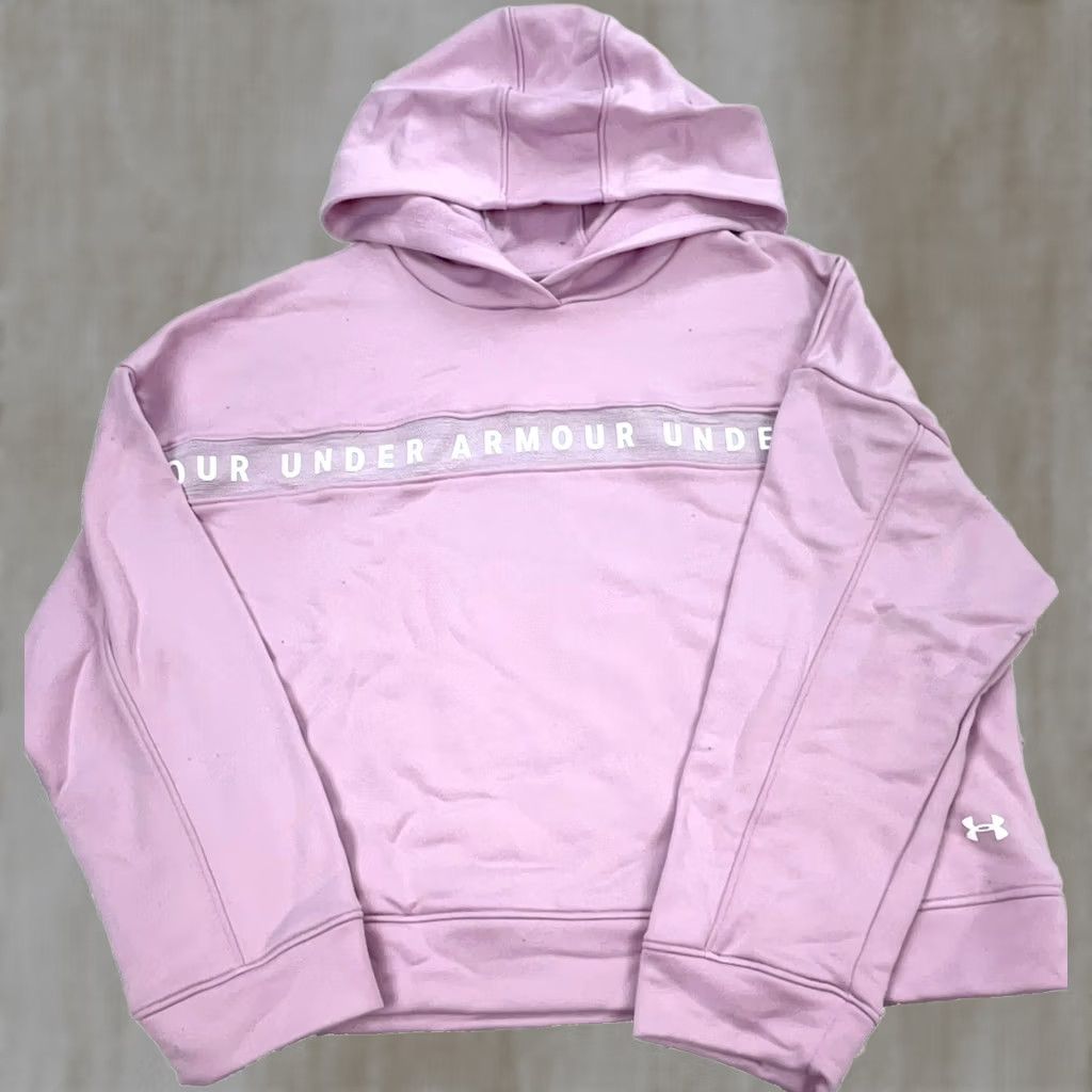 Under Armour VINTAGE Under Armour Hoodie Women XL Pink Sweatshirt Pullover Hooded Pockets Size XL / US 12-14 / IT 48-50 - 1 Thumbnail