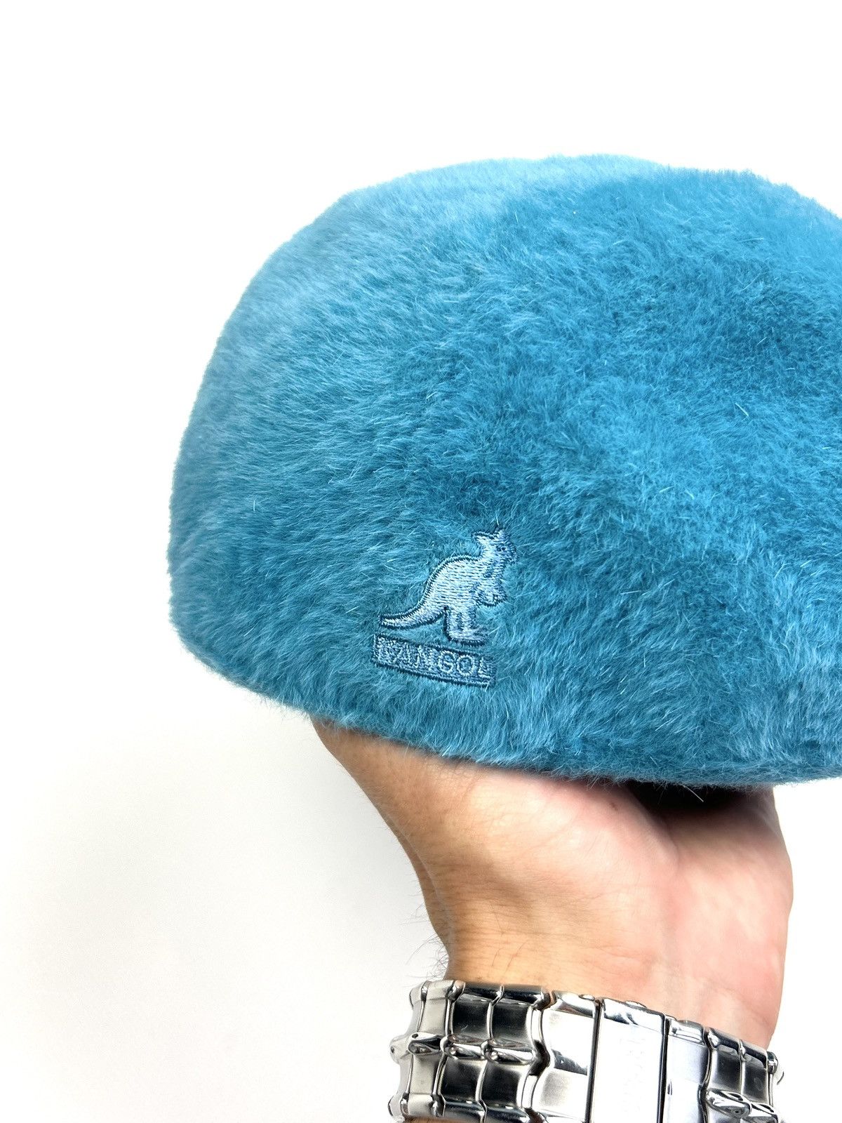 Kangol × Vintage rare Kangol vintage Shavora 506 Fuzzy Cap Blue Hat Y2k Size 30 - 6 Thumbnail