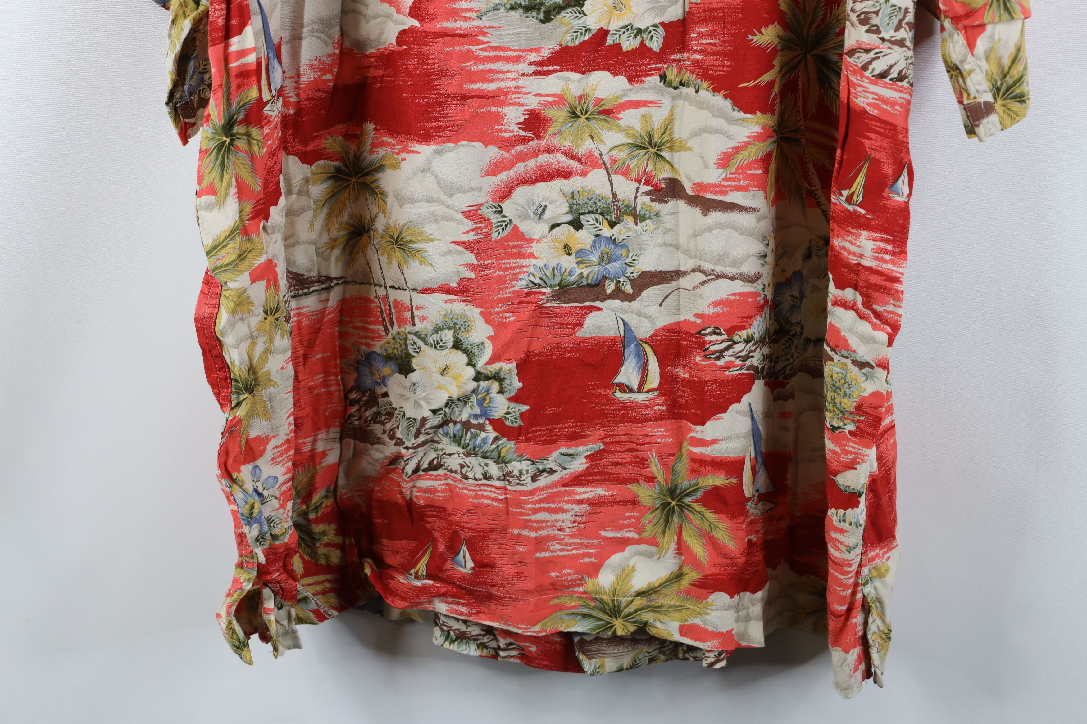 Lands' End Vintage 90s Lands End Gabardine Flower Hawaiian Button Shirt Size US XL / EU 56 / 4 - 12 Thumbnail