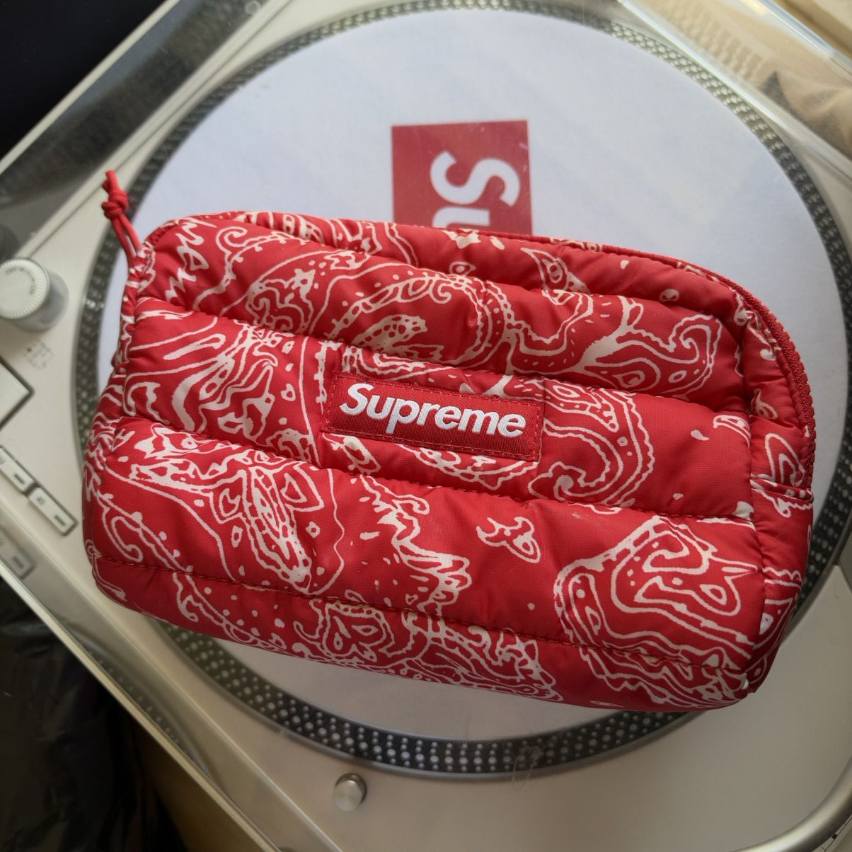 Supreme Red Paisley Puffer Pouch | Grailed